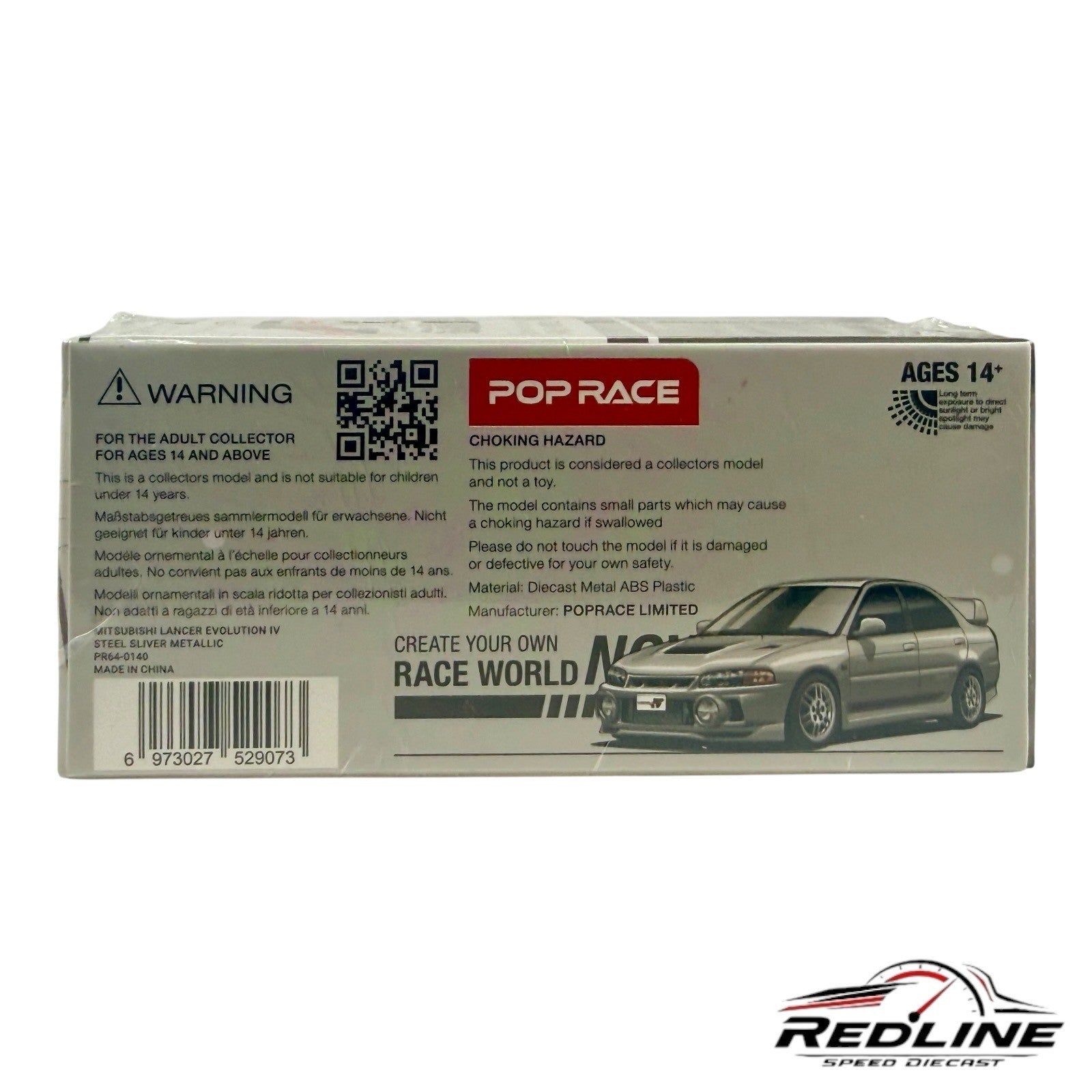 🎌🎌POPRACE Mitsubishi Lancer Evolution IV 1:64 Sealed H15🎌🎌
