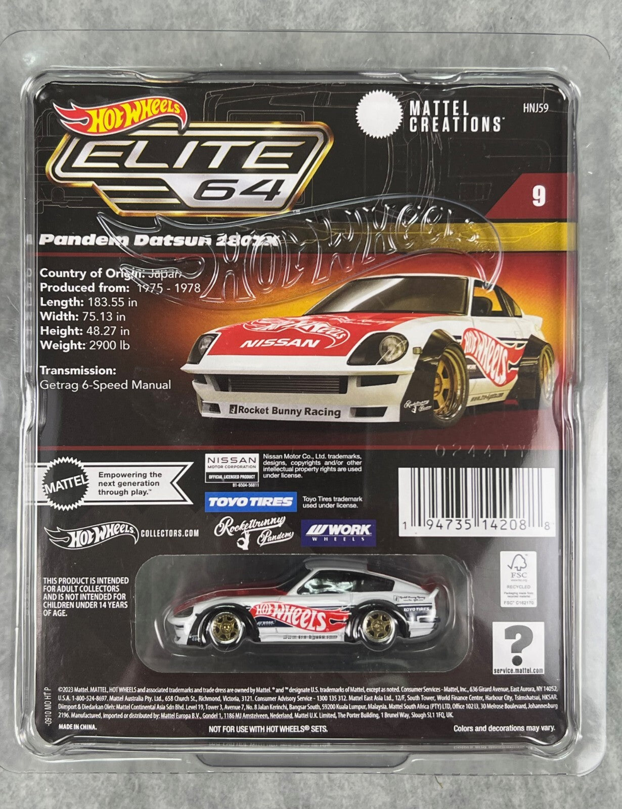 🎌 Hot Wheels Elite 64 Nissan Pandem Datsun 280ZX Rocket Bunny Drift RLC H34🎌