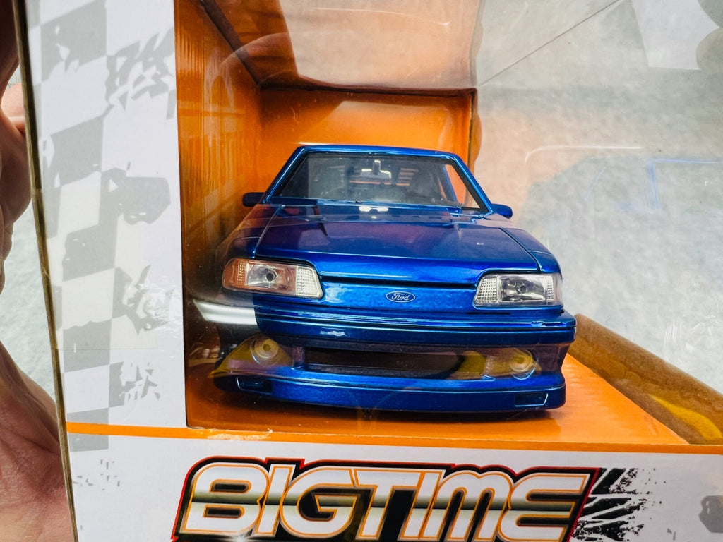 🐎🐎Jada Bigtime Muscle 1989 Ford Mustang GT 5.0  Diecast Model Blue 1:24🐎🐎