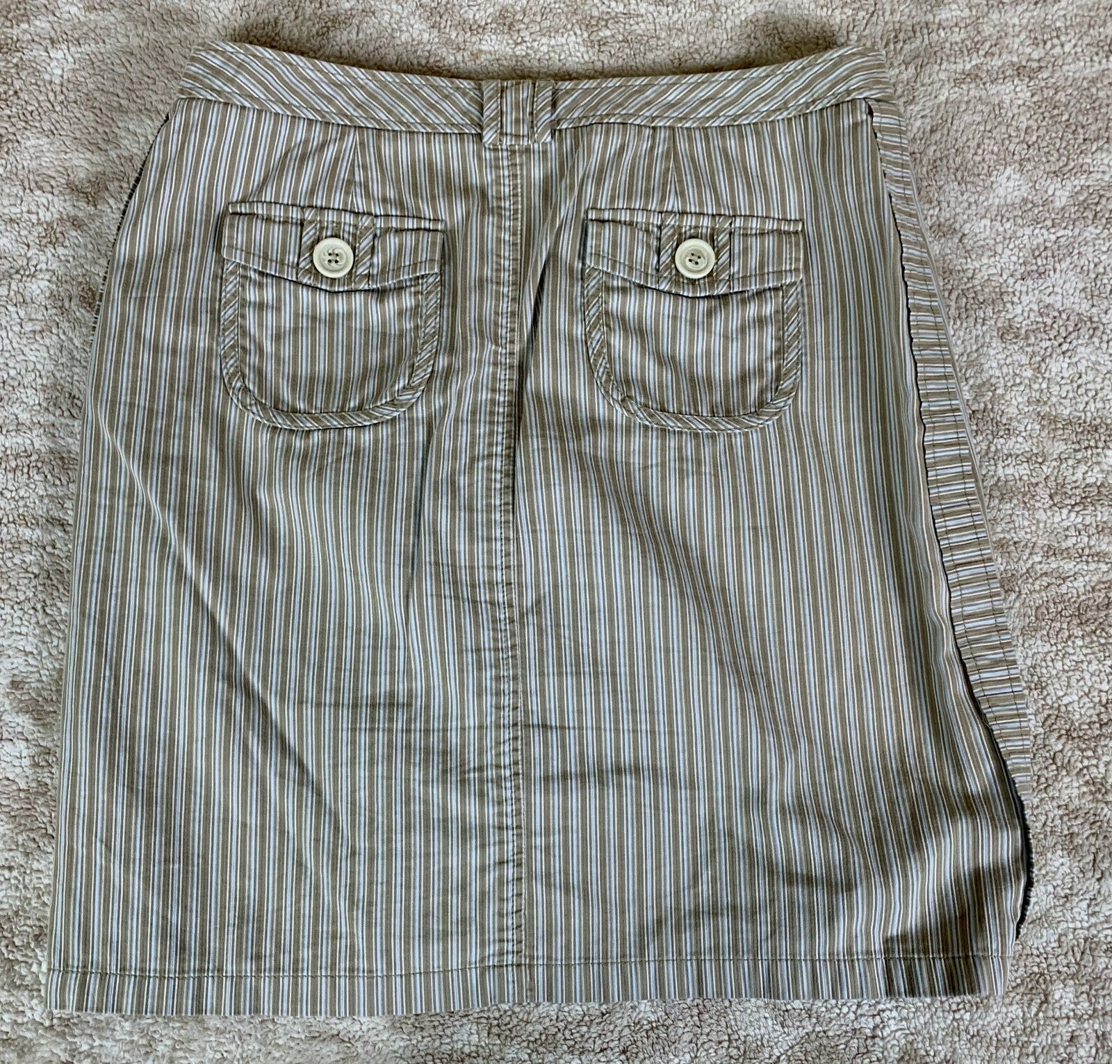 *****THE LIMITED WOMEN'S BROWN/WHITE STRIPED SKIRT SIZE 12 100% COTTON NICE*****