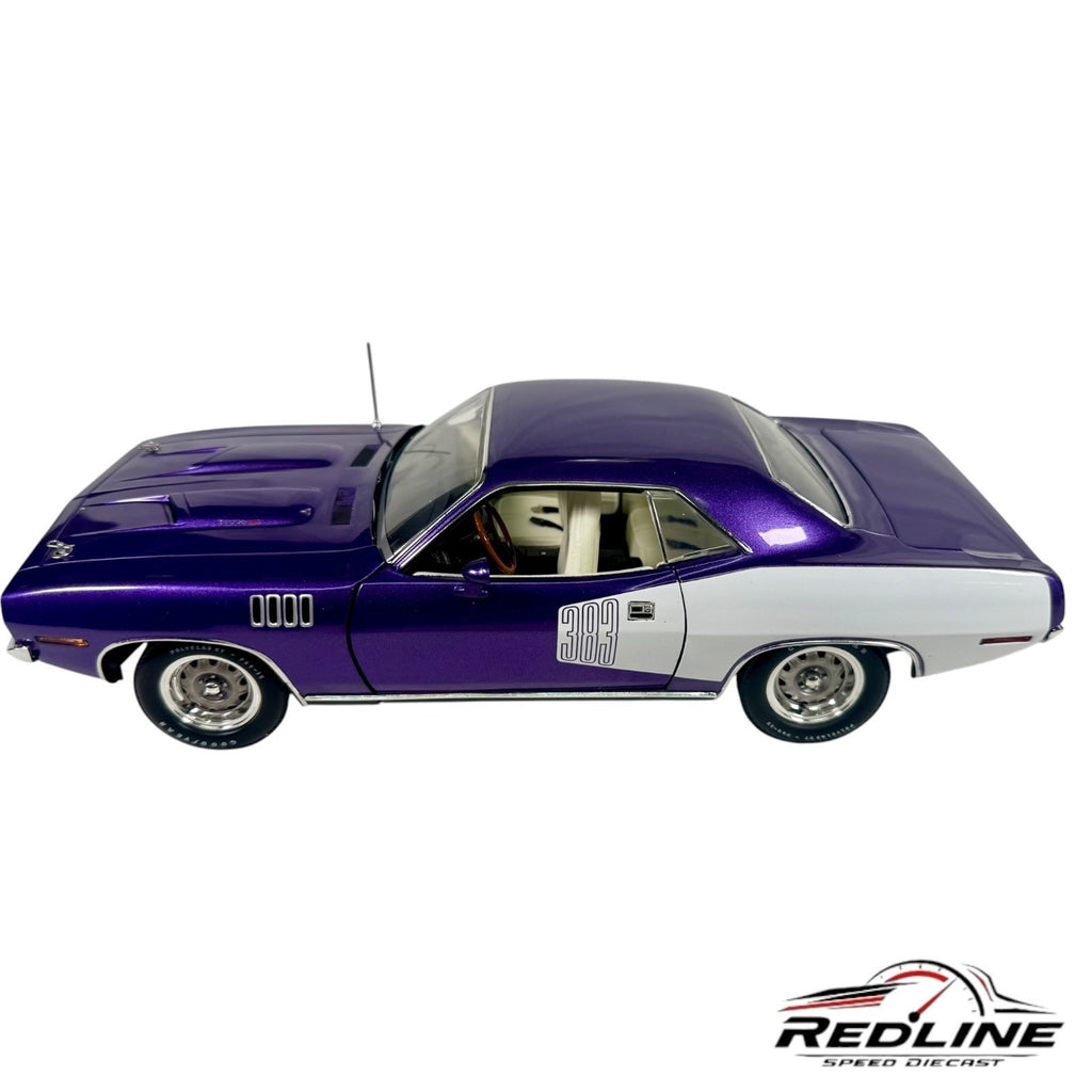 🦅🦅ACME 1971 Plymouth Barracuda 383 Purple White 1:18 C1`🦅🦅