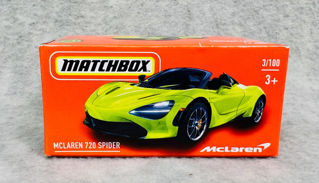 🇬🇧🇬🇧🇬🇧 Matchbox Power Grabs McLaren 720 Spider Green H16🇬🇧🇬🇧🇬🇧