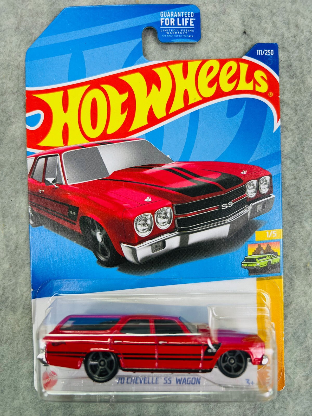 🇺🇸🇺🇸🇺🇸Hot Wheels HW WAGONS 1/5 '70 Chevelle SS Wagon Red H27🇺🇸🇺🇸🇺🇸