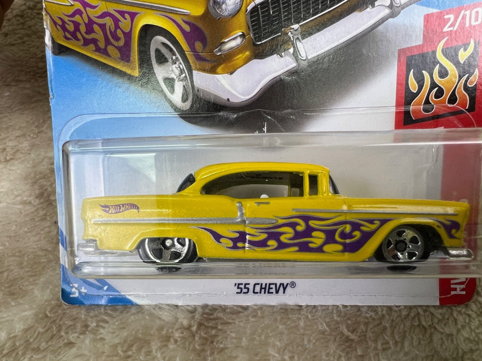 🇺🇸🔥🔥🔥🔥Hot Wheels 2018 HW Flames ’55 Chevy Yellow HW18🔥🔥🔥🔥🇺🇸