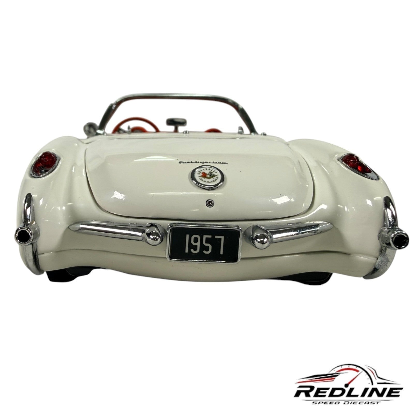 🦅Danbury Mint 1957 Corvette Roadster White & Silver Limited Edition 1:24 C2🦅