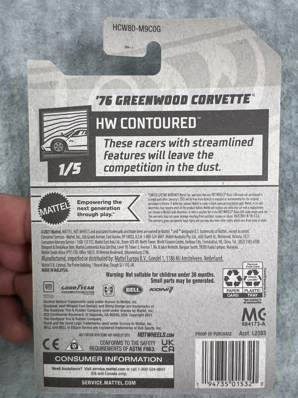 🔥🔥🔥Hot Wheels HW Contoured  Green ‘76 Greenwood Corvette H25🔥🔥🔥