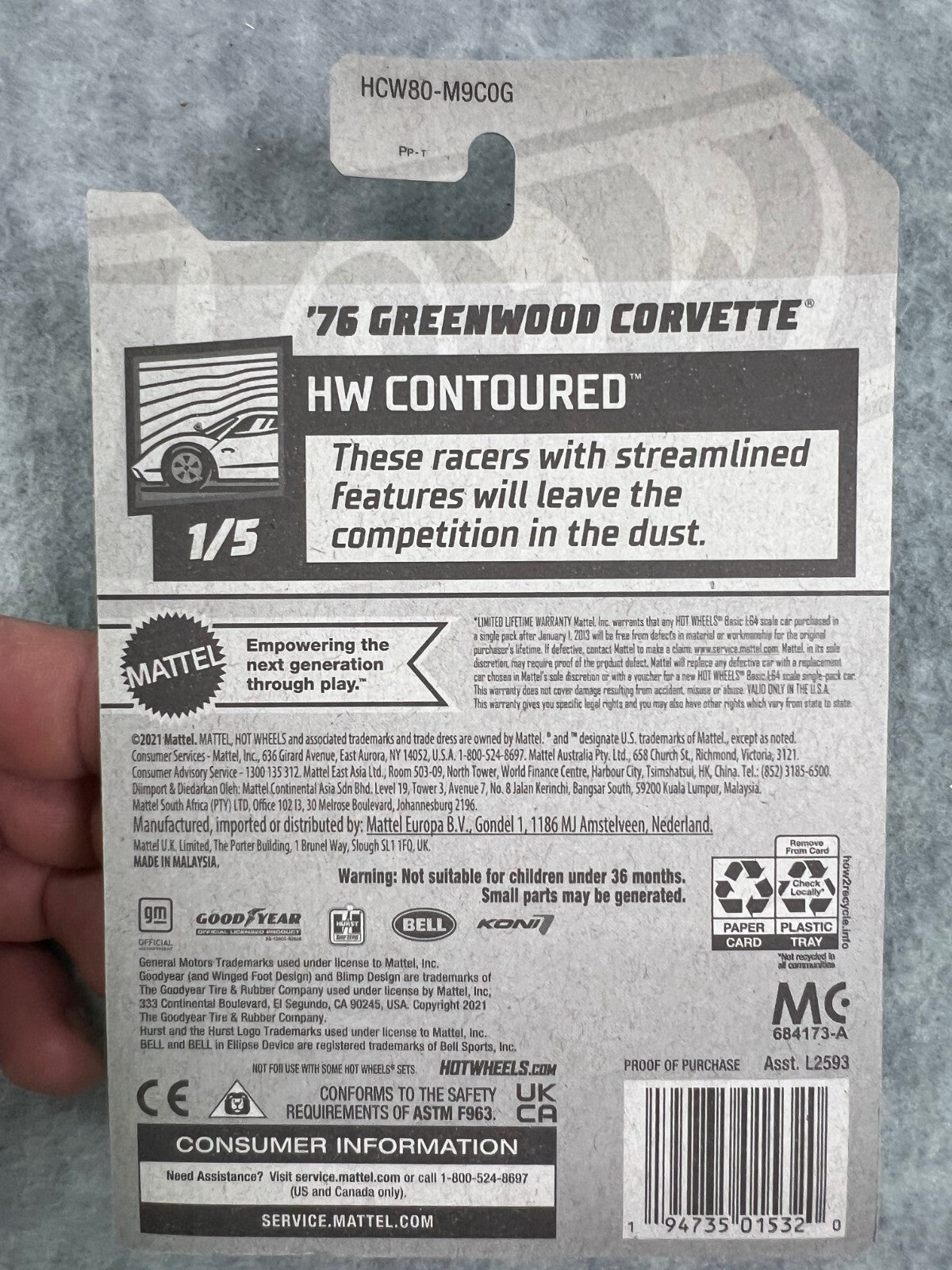 🔥🔥🔥Hot Wheels HW Contoured  Green ‘76 Greenwood Corvette H25🔥🔥🔥