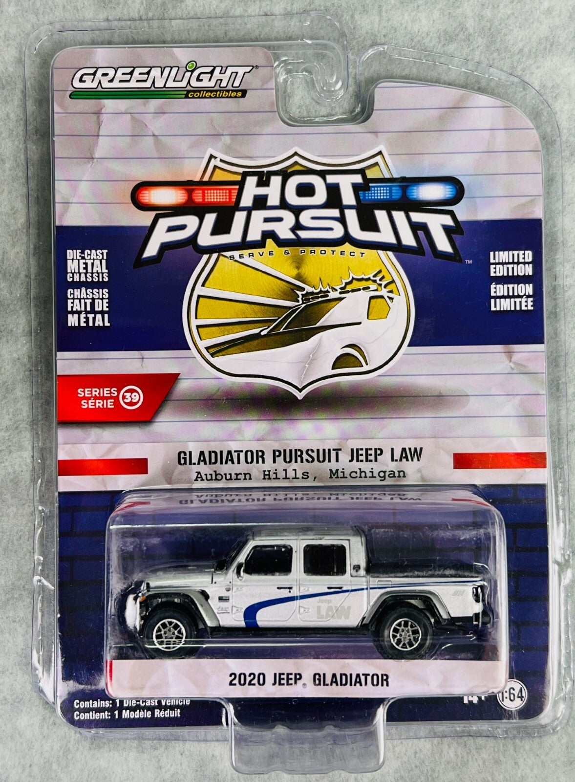 🇺🇸GreenLight 2020 Jeep Gladiator Hot Pursuit Auburn Hills Michigan HW22🇺🇸