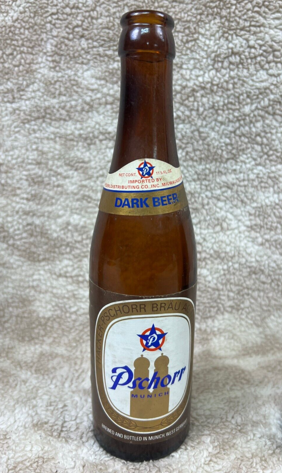🍺🇧🇪 Vintage HACKER-PSCHORR Munich Dark Beer Bottle  Empty GERMANY 🇧🇪 🍺