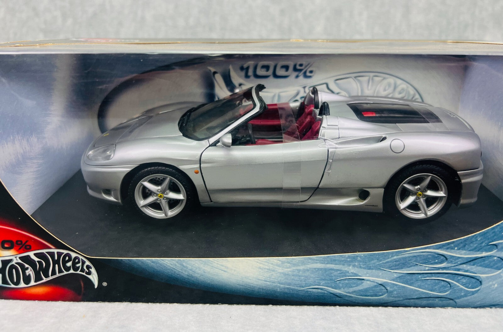 🇮🇹🇮🇹🇮🇹Hot Wheels 100% Ferrari 360 Spider Silver 1:18 🇮🇹🇮🇹🇮🇹