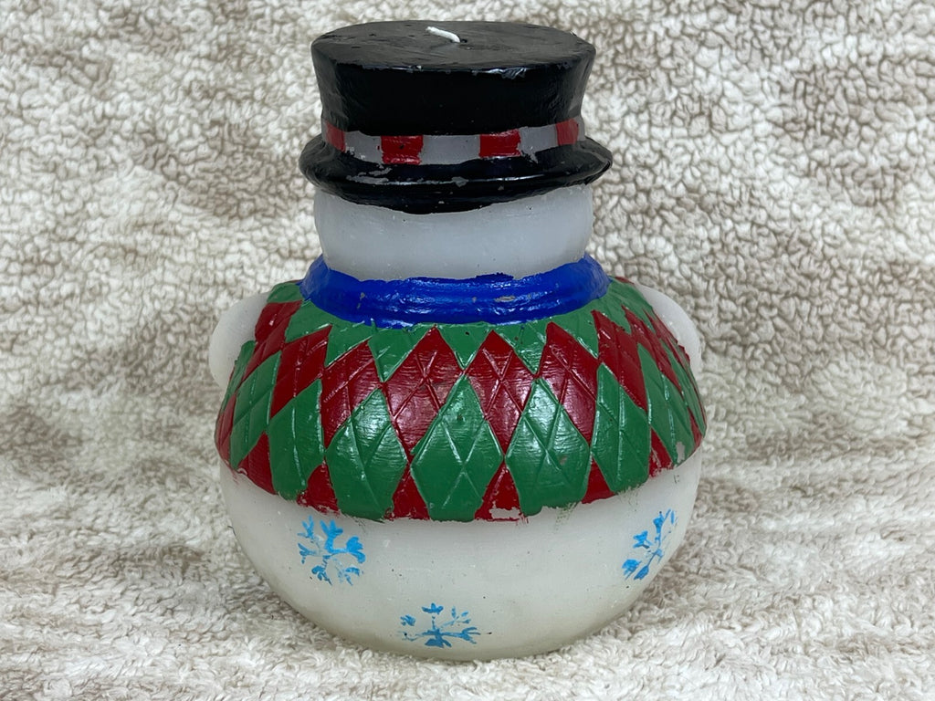 ☃️☃️☃️☃️ Christmas Jolly Snowman Candle Never Lit ☃️☃️☃️☃️