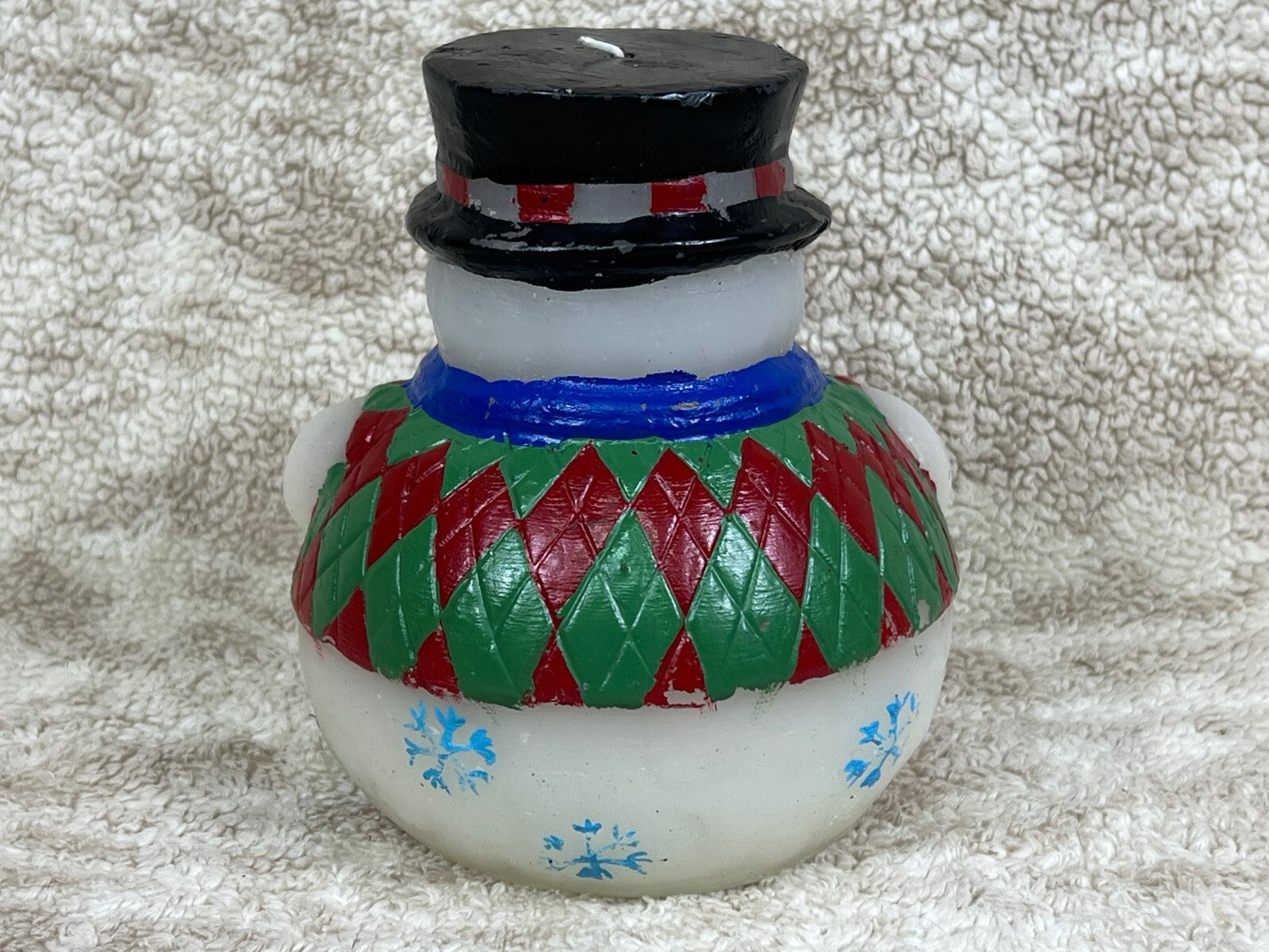 ☃️☃️☃️☃️ Christmas Jolly Snowman Candle Never Lit ☃️☃️☃️☃️