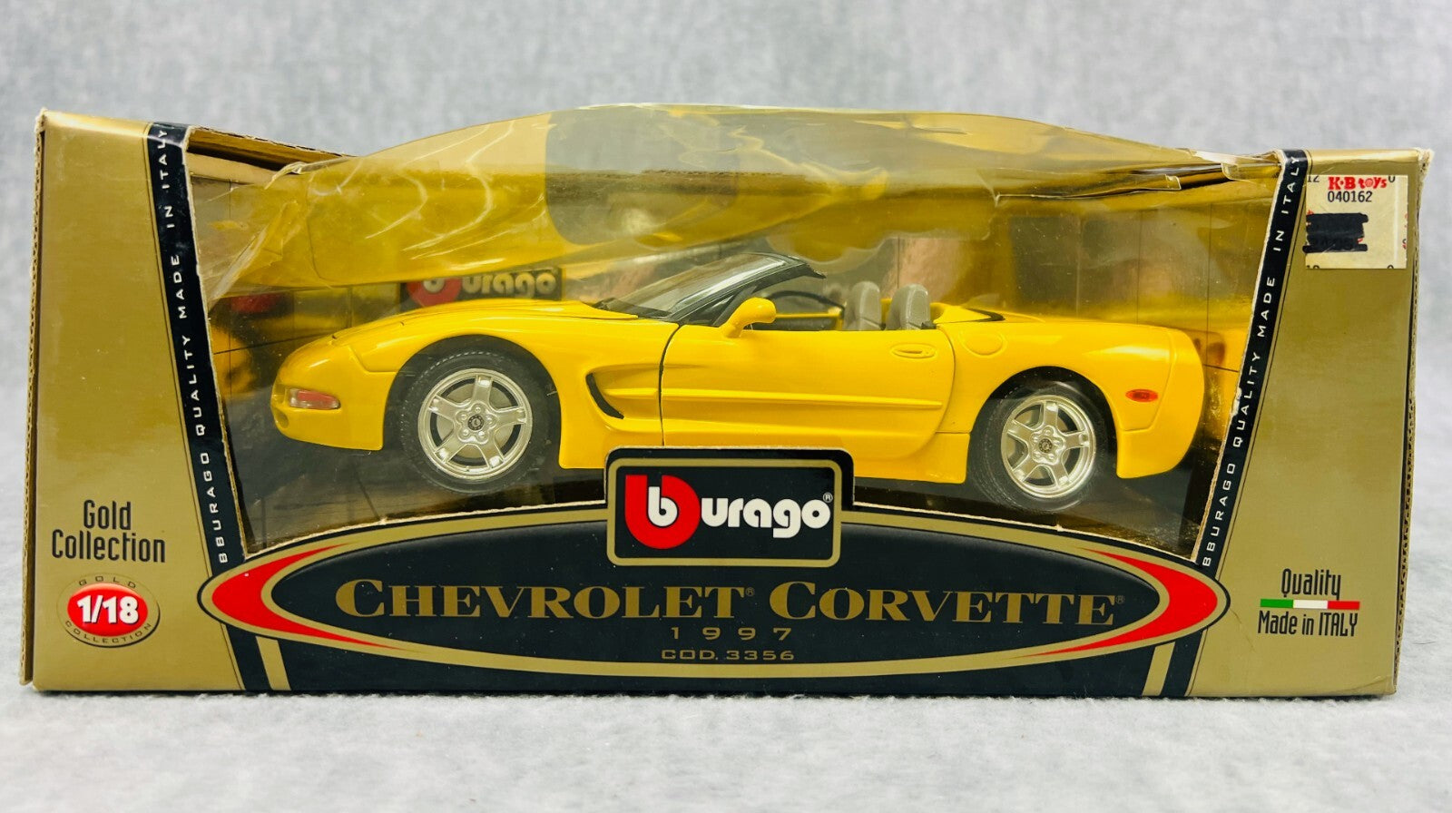 🇺🇸🇺🇸Burago 1997 Chevrolet Corvette YELLOW Die Cast Car 1:18🇺🇸🇺🇸