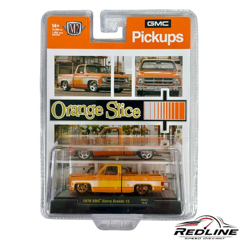 M2 Machines Hobby Exclusive 1976 GMC Sierra Grande Pickup Orange Slice CHASE H33