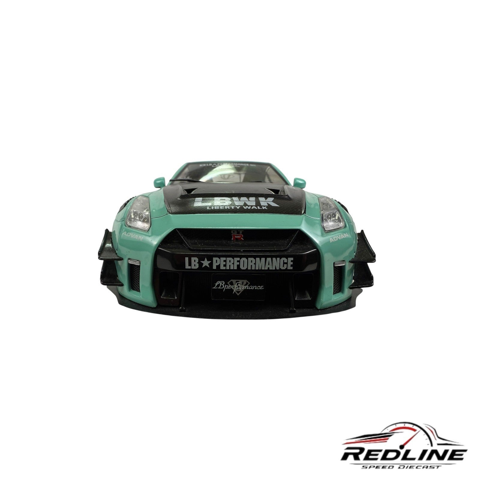 🎌🎌SOLIDO NISSAN GT-R (R35) LIBERTY WALK MINT GREEN NO BOX 1:18 L3🎌🎌