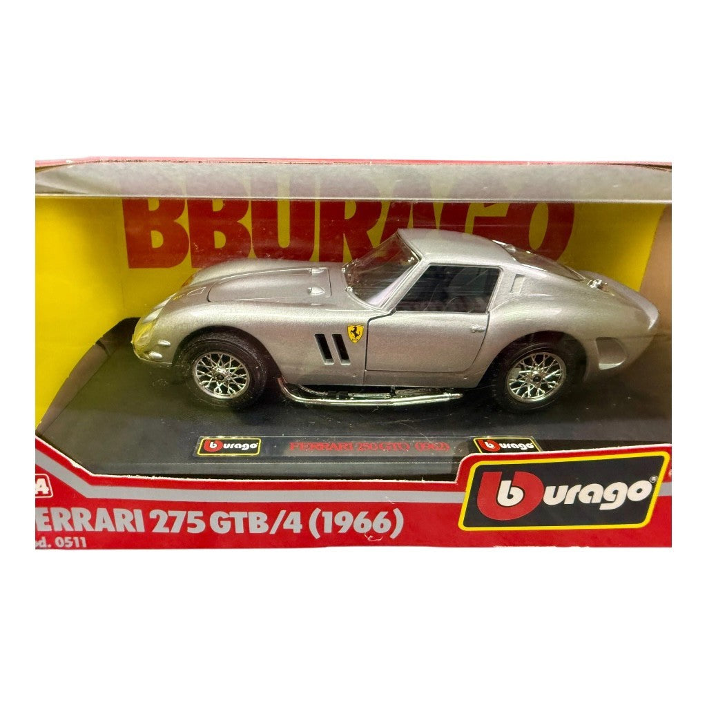 🇮🇹🇮🇹Burago  Ferrari 275 GTB/4 Silver 1966 1/24th Scale Made In Italy🇮🇹🇮🇹