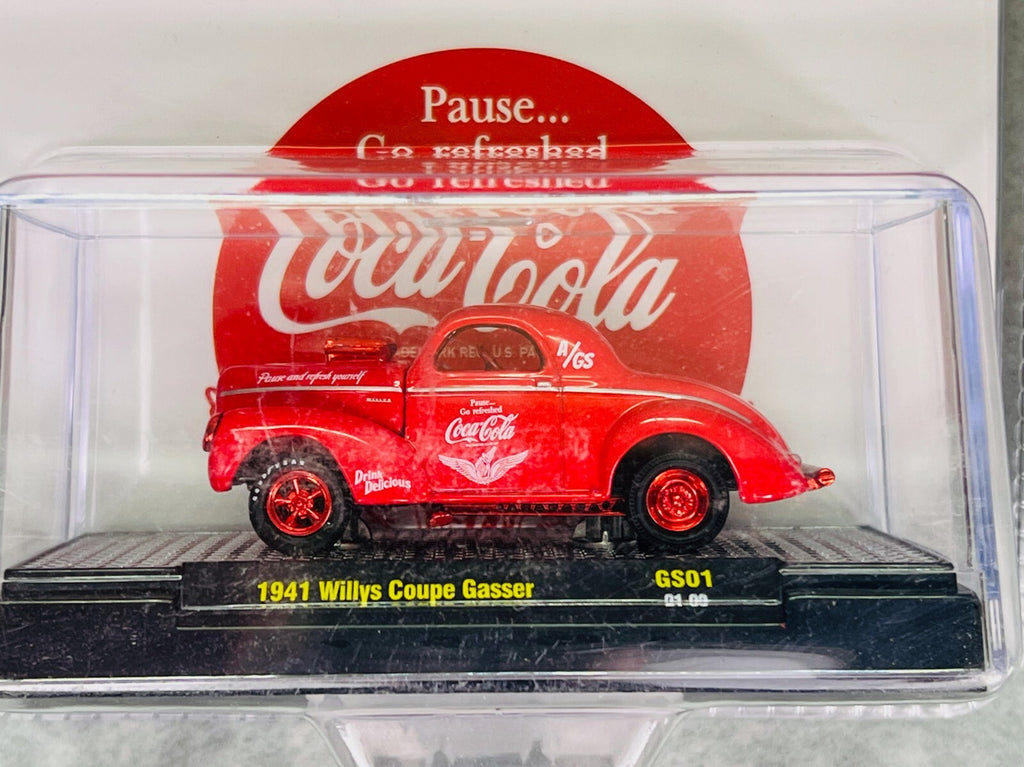🔥M2 Machines Coca Cola 1941 Willys Coupe Gasser GS01 21-03 CHASE 1/750 H28🔥