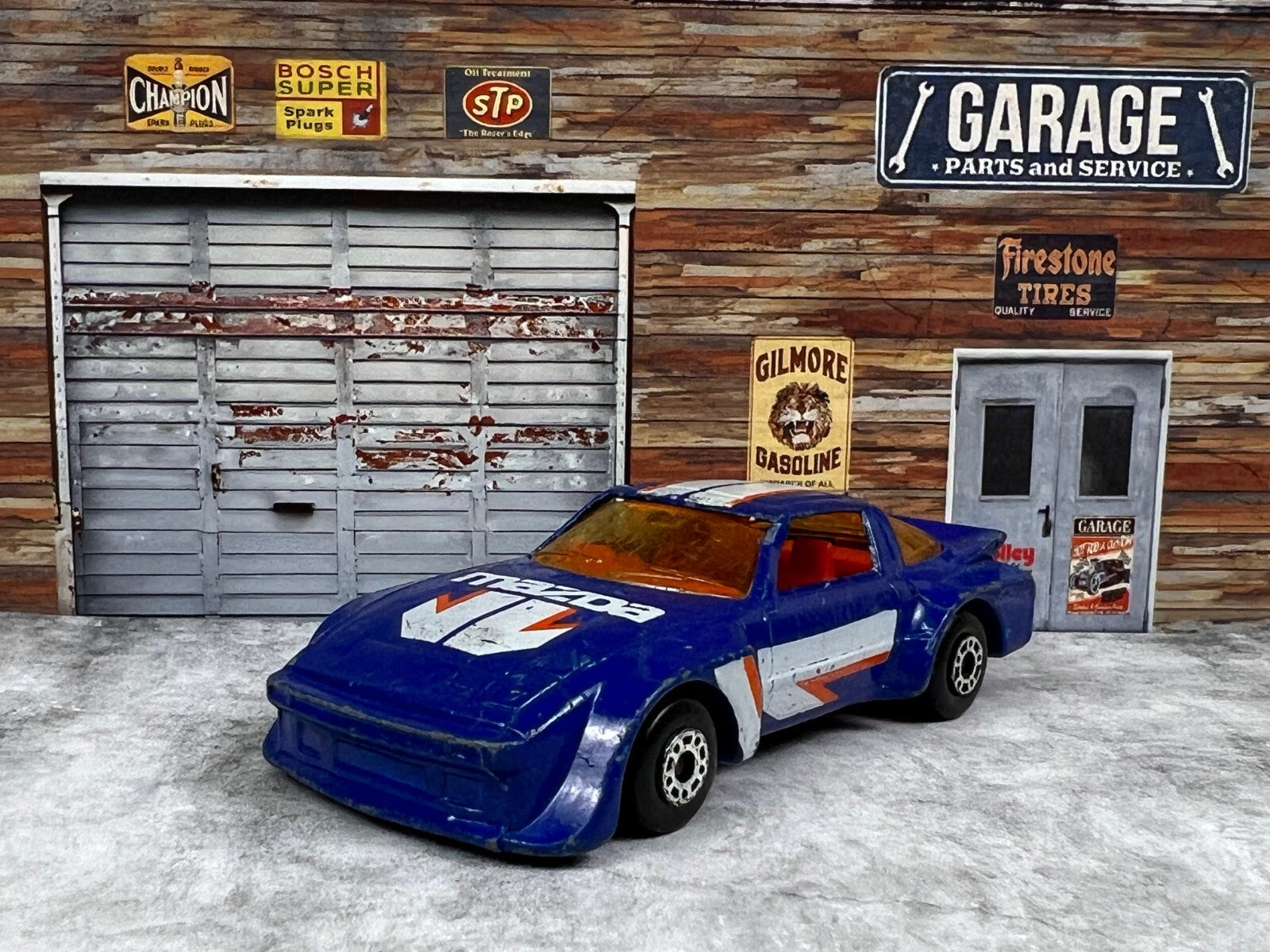 🎌🎌🎌Matchbox 1982 Mazda RX7 Blue IMSA Body Made in Macau 1:58 C1🎌🎌
