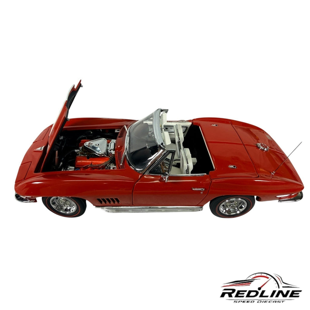 🇺🇸Danbury Mint 1967 Corvette Convertible Red & White 1:24 C2🇺🇸
