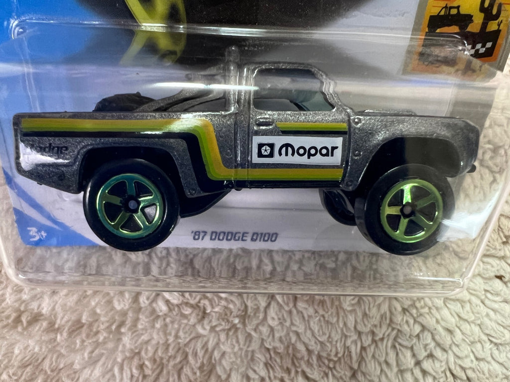 🔥🔥🔥Hot Wheels #64 '87 Dodge D100 Metalflake Gray HW Baja Blazers HW19🔥🔥🔥