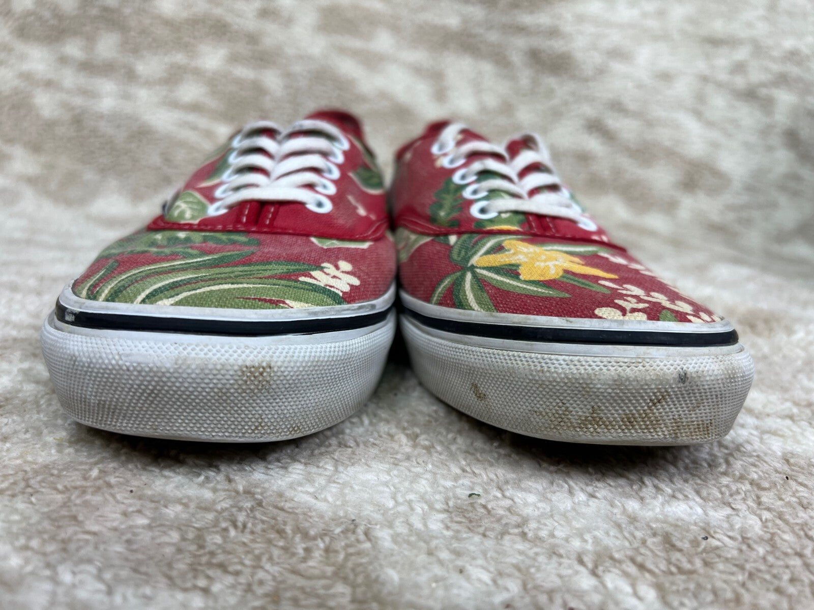 🔥🔥Vans Doren Red Hawaiian Floral Print Canvas Shoes Size Men 6.5 Women 8🔥🔥