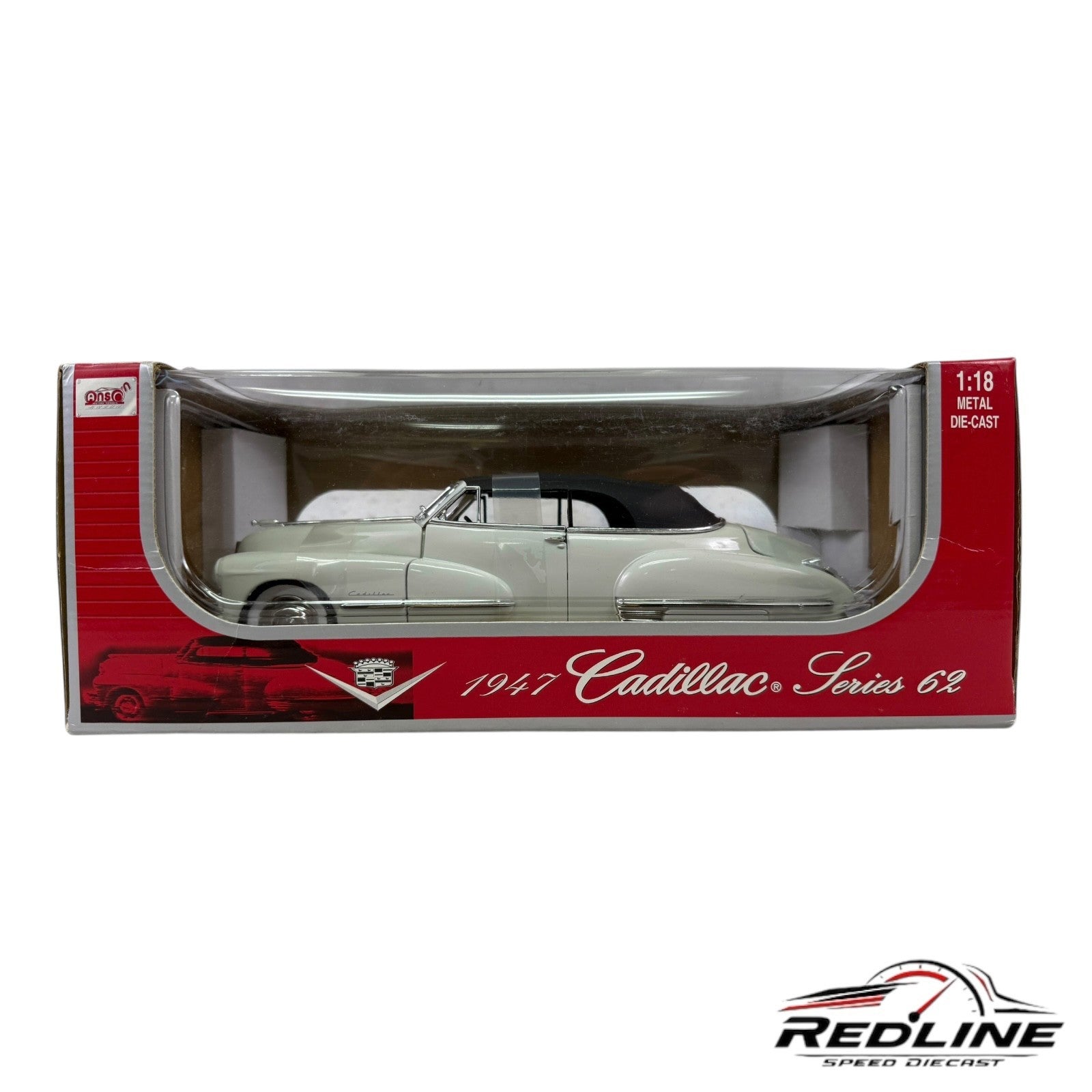 🦅🦅🦅Anson 1947 Cadillac Series 62 Convertible White 1:18 C1🦅🦅🦅