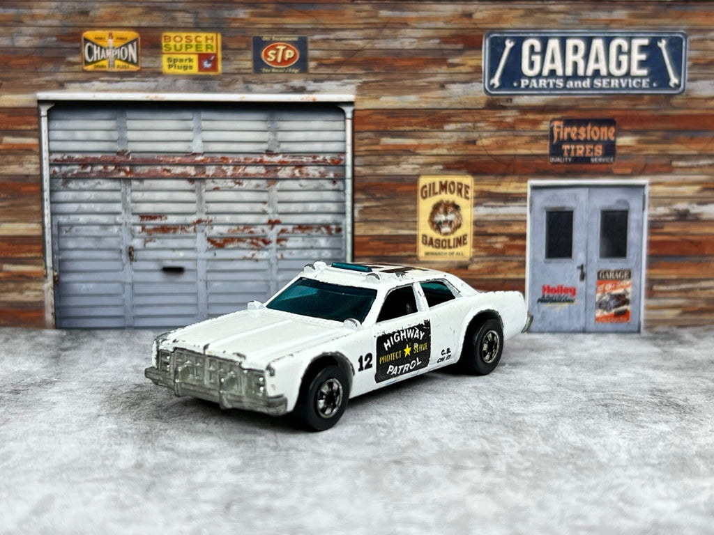 🚔🚔HOT WHEELS White 1977 Police Car Number 12 Highway Patrol C1🚔🚔