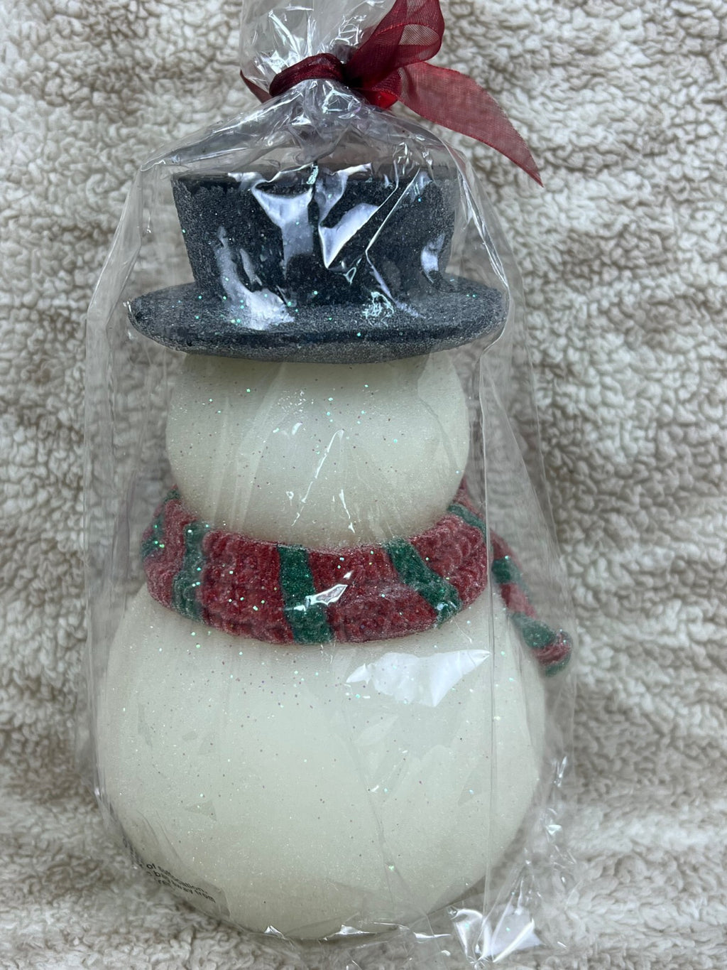 ☃️☃️☃️☃️ Christmas Snowman Candle New In Bag 7.5"☃️☃️☃️☃️