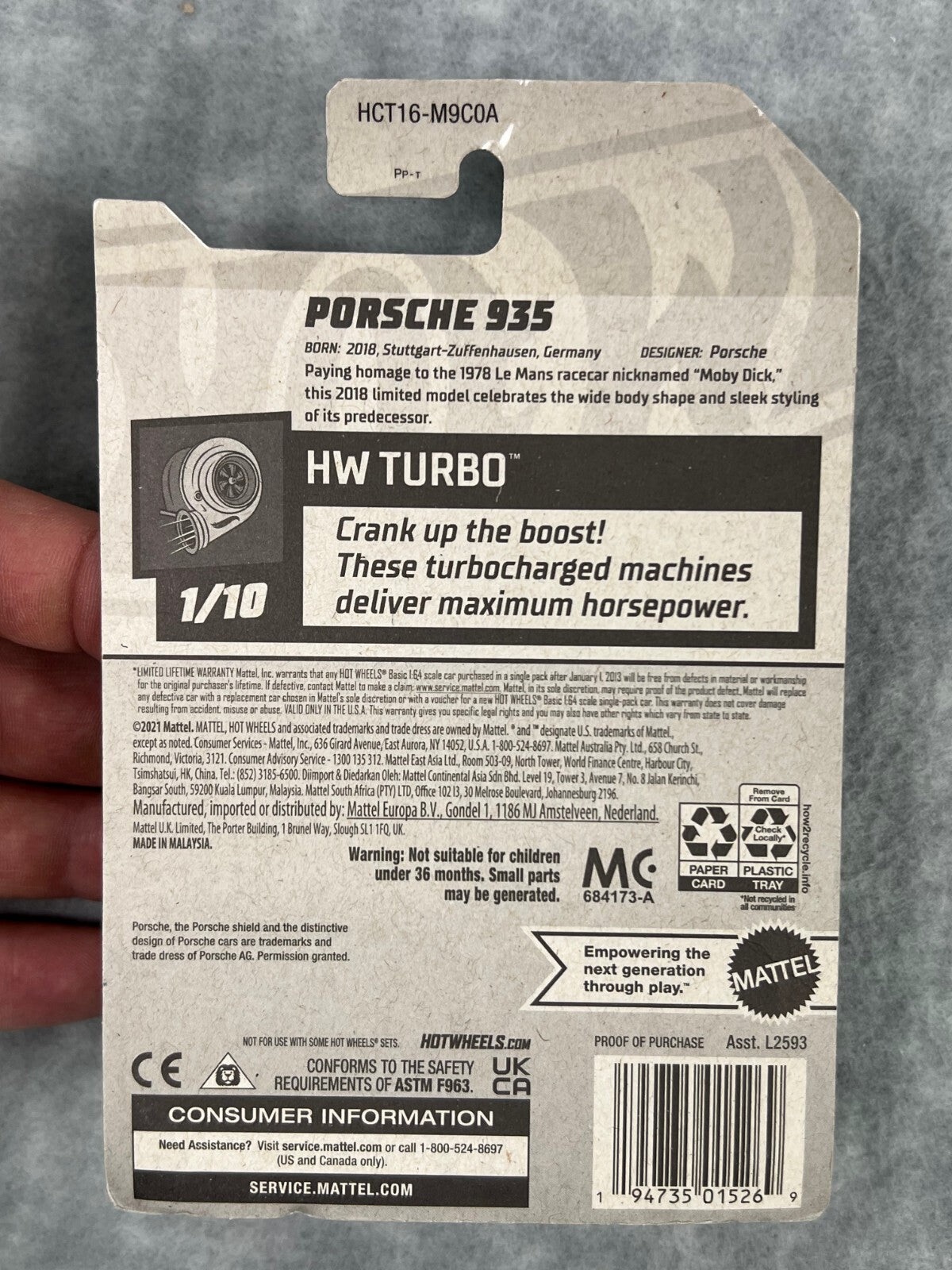 🇩🇪🇩🇪🇩🇪Hot Wheels Porsche 935 HW Turbo  Red  H24🇩🇪🇩🇪🇩🇪