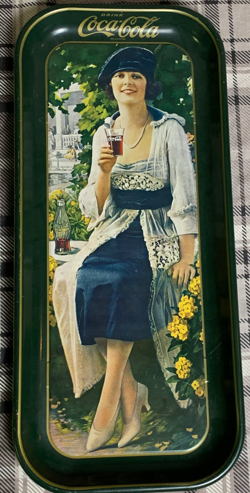 Coca-Cola Serving Tray Gibson Girl Drink tray Coke 8.5" X 19" 1921 REPRODUCTION