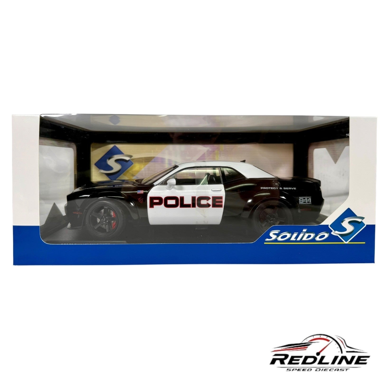🇺🇸Solido Dodge Challenger Demon Highway Police 1:18 B3🇺🇸