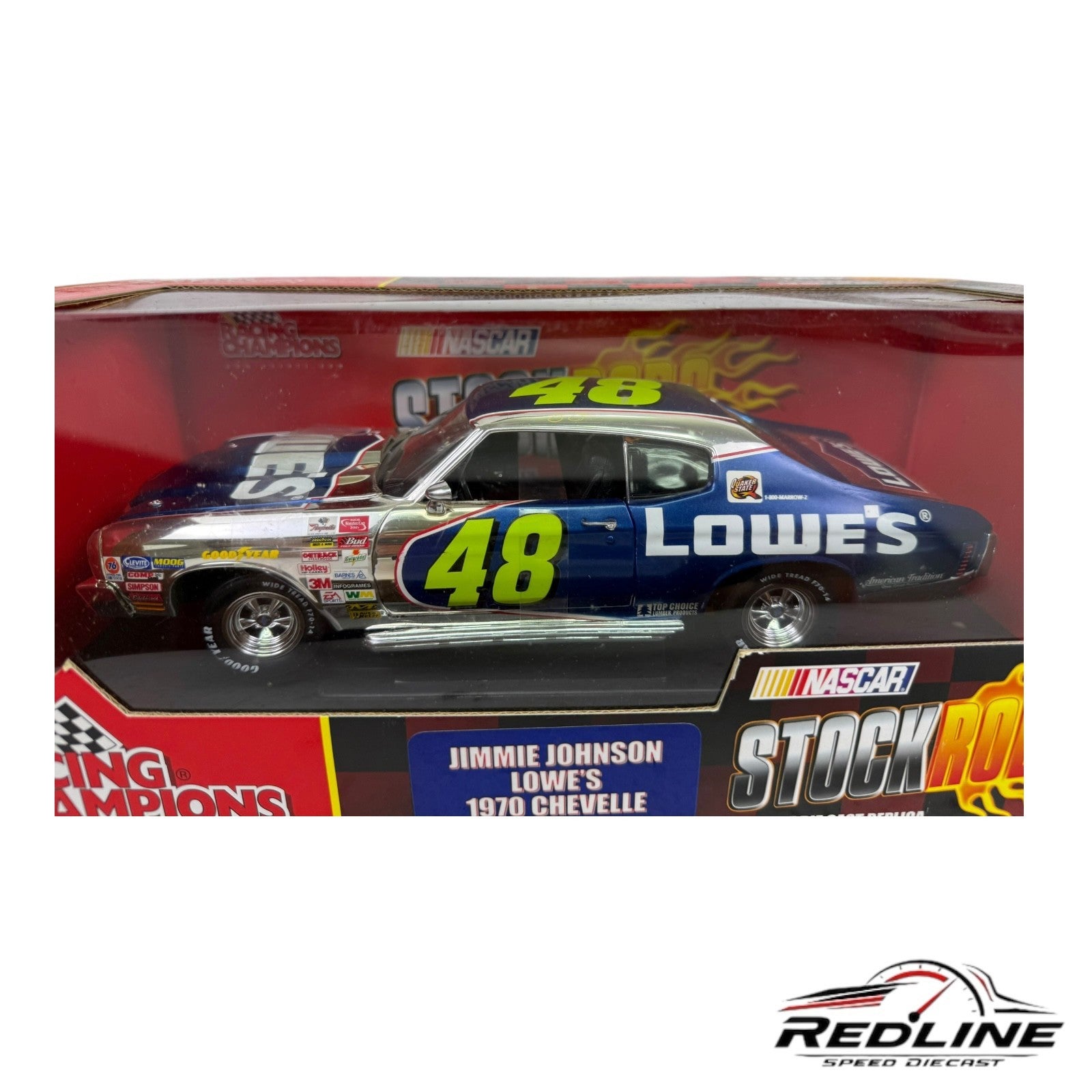 🏁Racing Champions Jimmie Johnson #48 Lowes 1970 Chevelle Chrome 1/199 1:18 C3🏁
