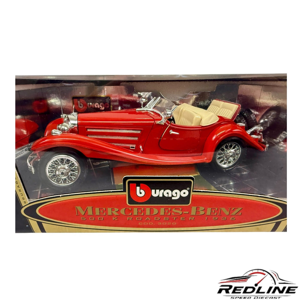 🇩🇪🇩🇪 Bburago Mercedes-Benz 500 K Roadster Red 1936 1:20🇩🇪🇩🇪