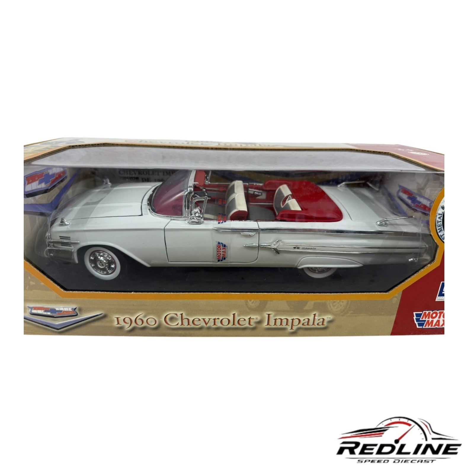 🦅🦅🦅 Motor Max 1960 Chevrolet  Impala White 1:18 LN🦅🦅🦅