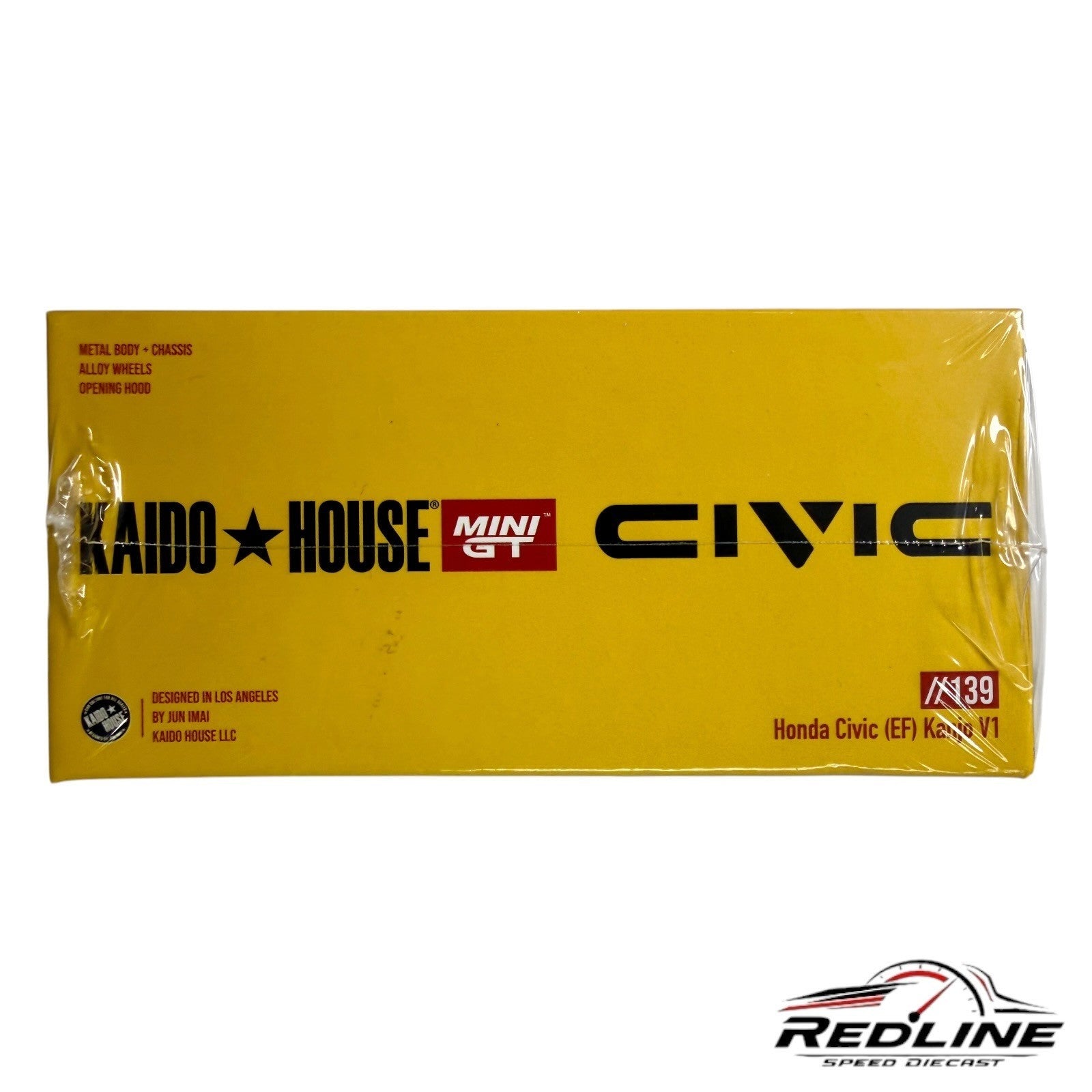 🎌🎌Kaido House 1:64 Honda Civic (EF) Kanjo V1 Yellow/White #139 H15🎌🎌
