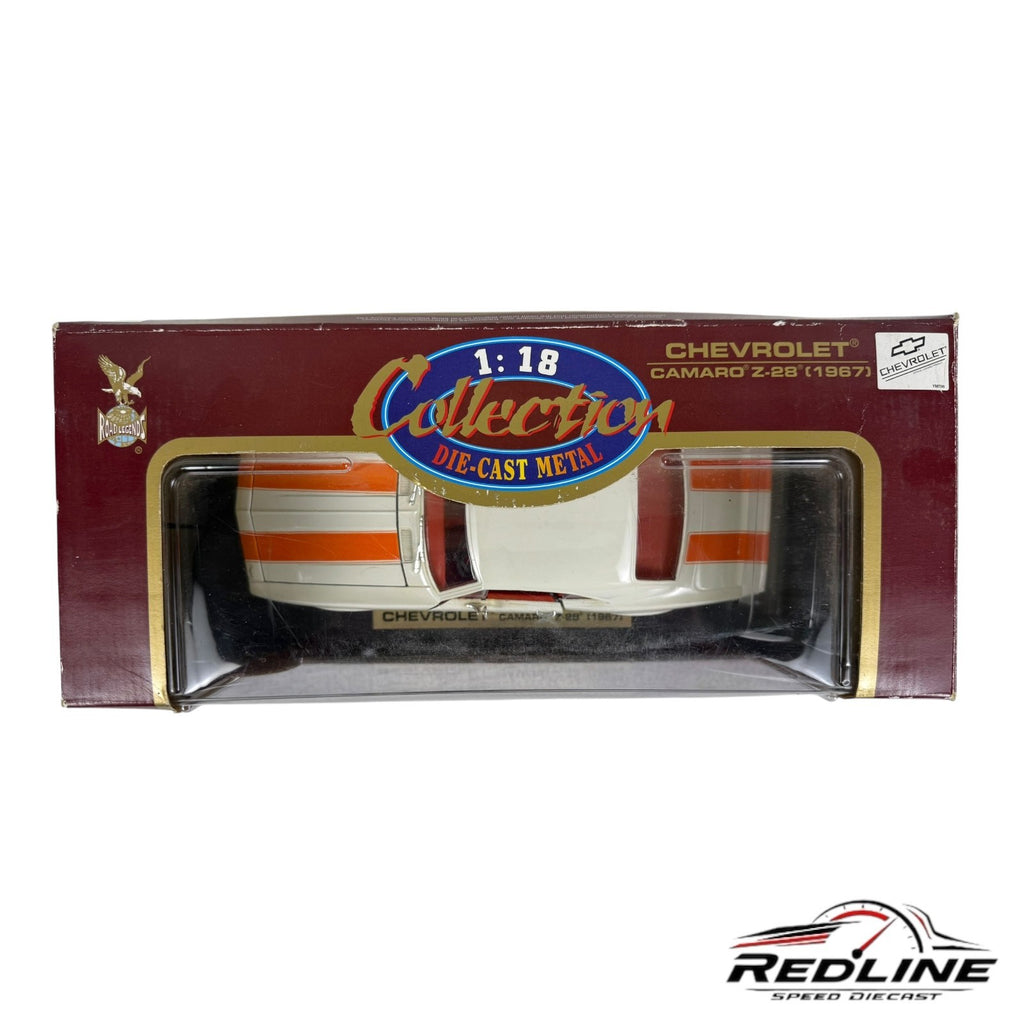 🇺🇸🇺🇸Road Legends 1967 Chevy Camaro Z/28 White/Orang Stripe 1:18🇺🇸🇺🇸