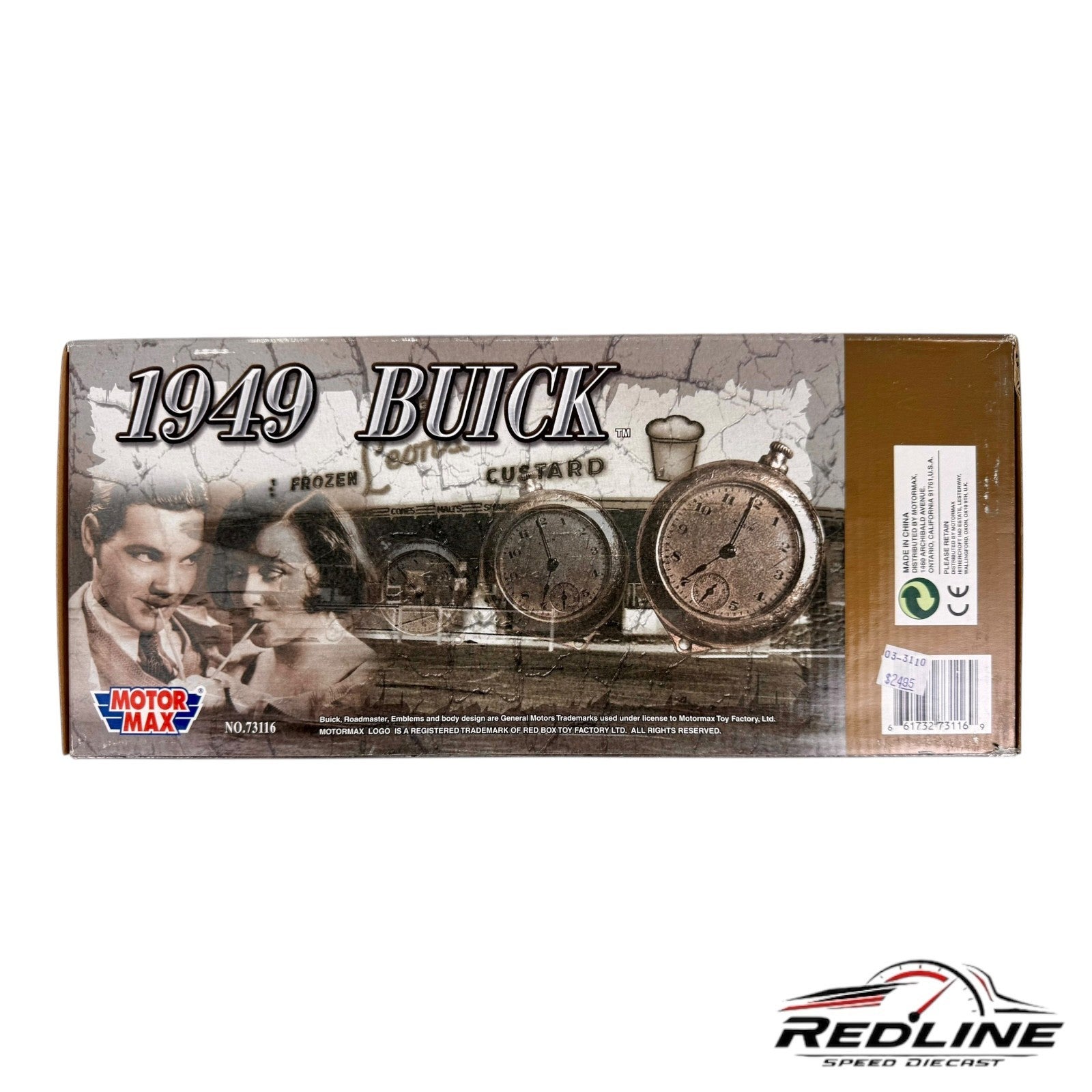 🇺🇸Motor Max1949 Buick Roadmaster Convertible Tan With Red Interior 1:18 C3🇺🇸