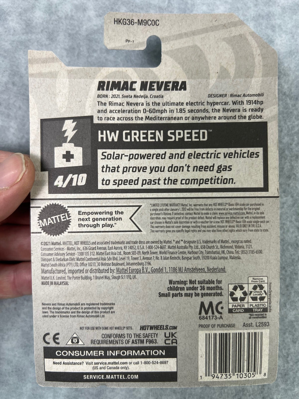 🔥🔥🔥Hot Wheels HW Green Speed  Rimac Nevera Blue H24🔥🔥🔥