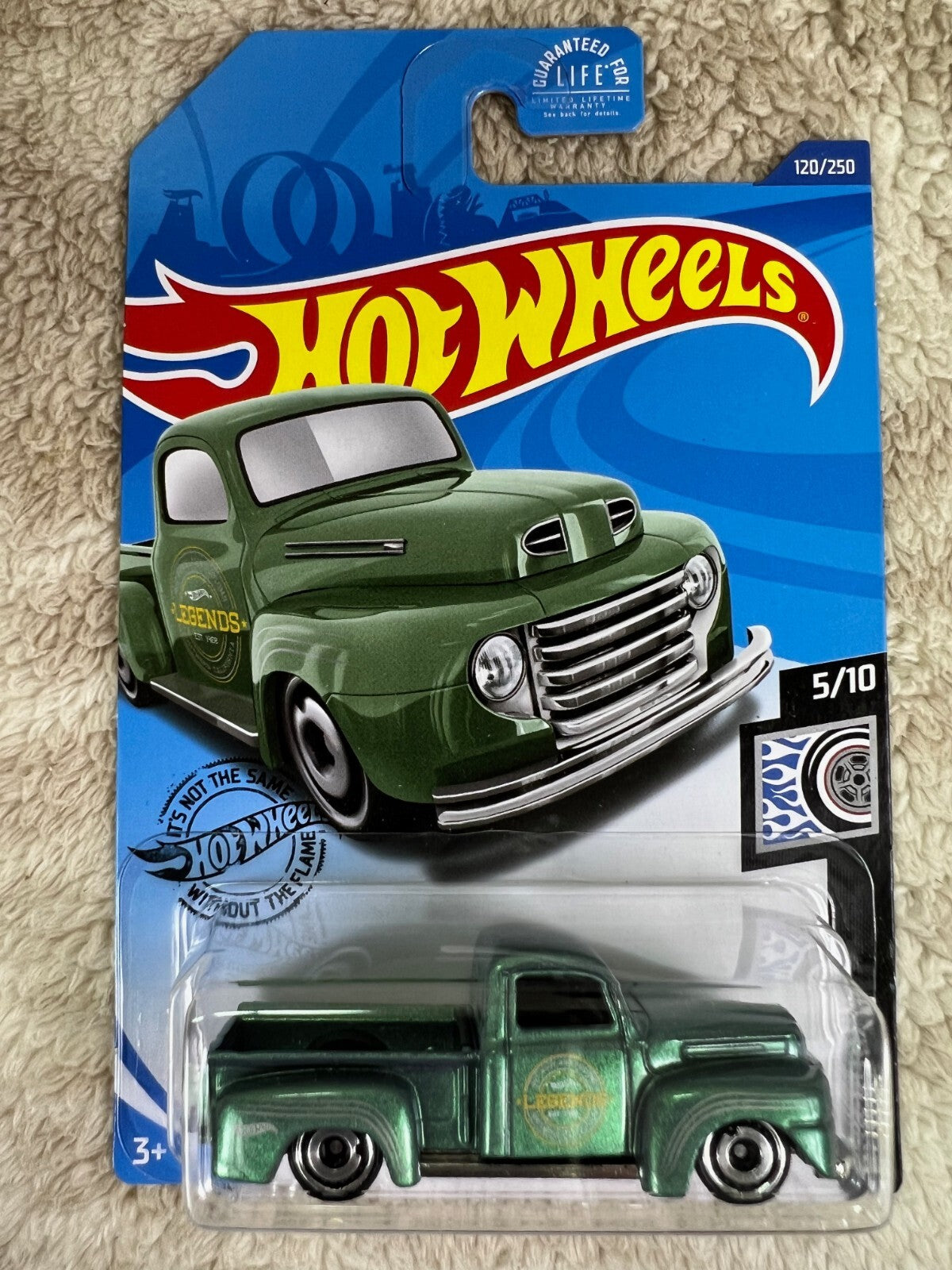 🔥🔥Hot Wheels #120/250 Rod Squad 5/10 '49 FORD F1 Pickup Legends Green HW05🔥🔥