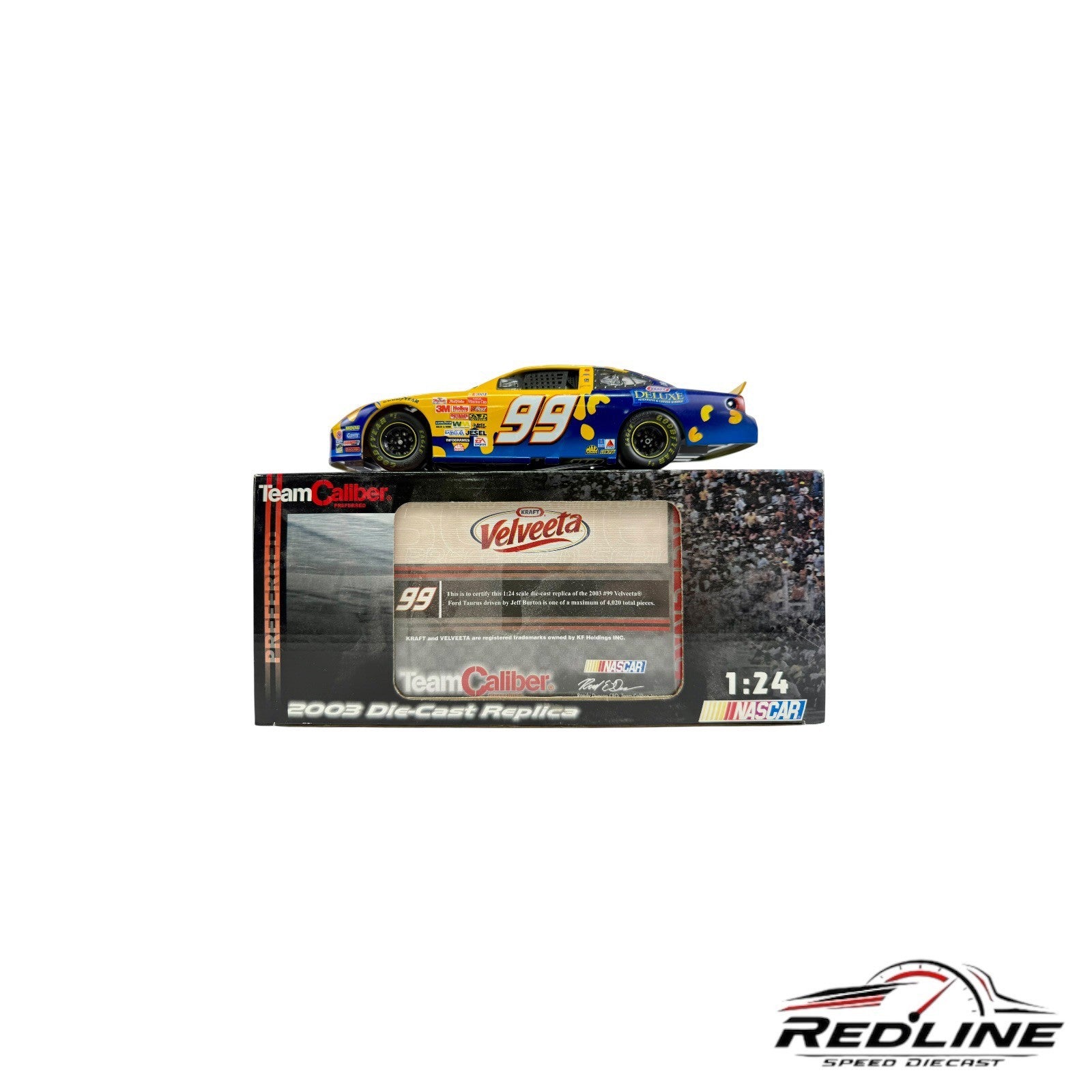 🏁Jeff Burton 2003 Owners Series Team Caliber Velveeta NASCAR 1:24 C2🏁