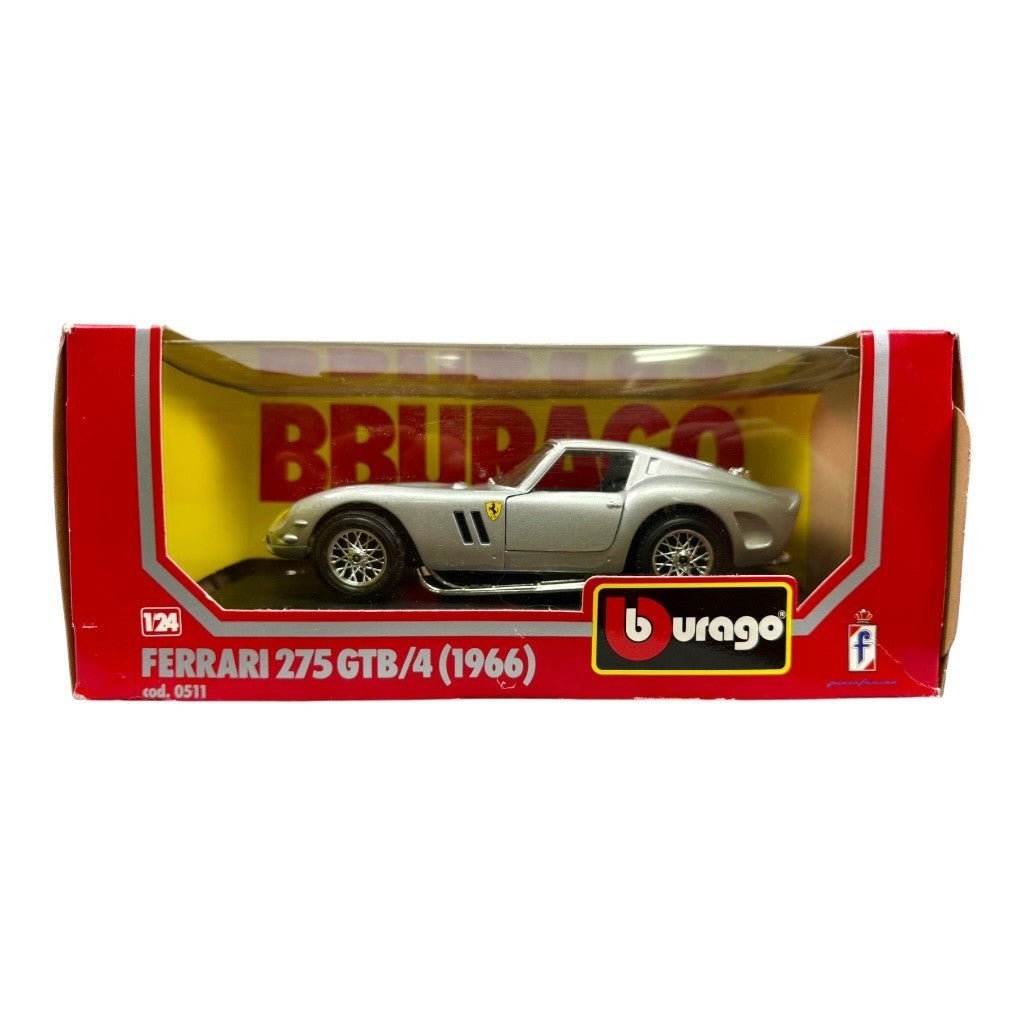 🇮🇹🇮🇹Burago  Ferrari 275 GTB/4 Silver 1966 1/24th Scale Made In Italy🇮🇹🇮🇹