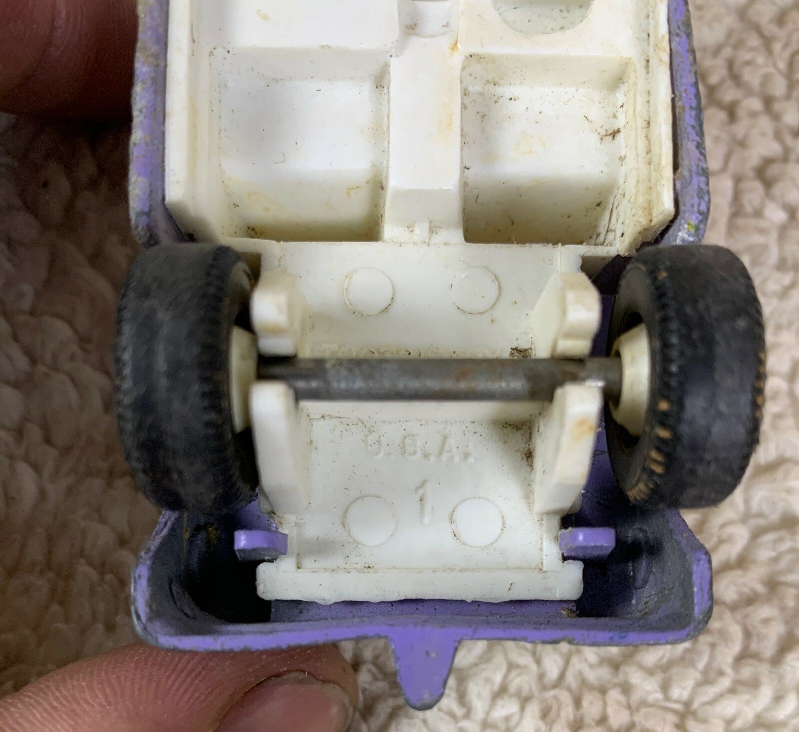 Vintage Diecast Plastic Tootsie Toy purple Jeep Truck Made USA