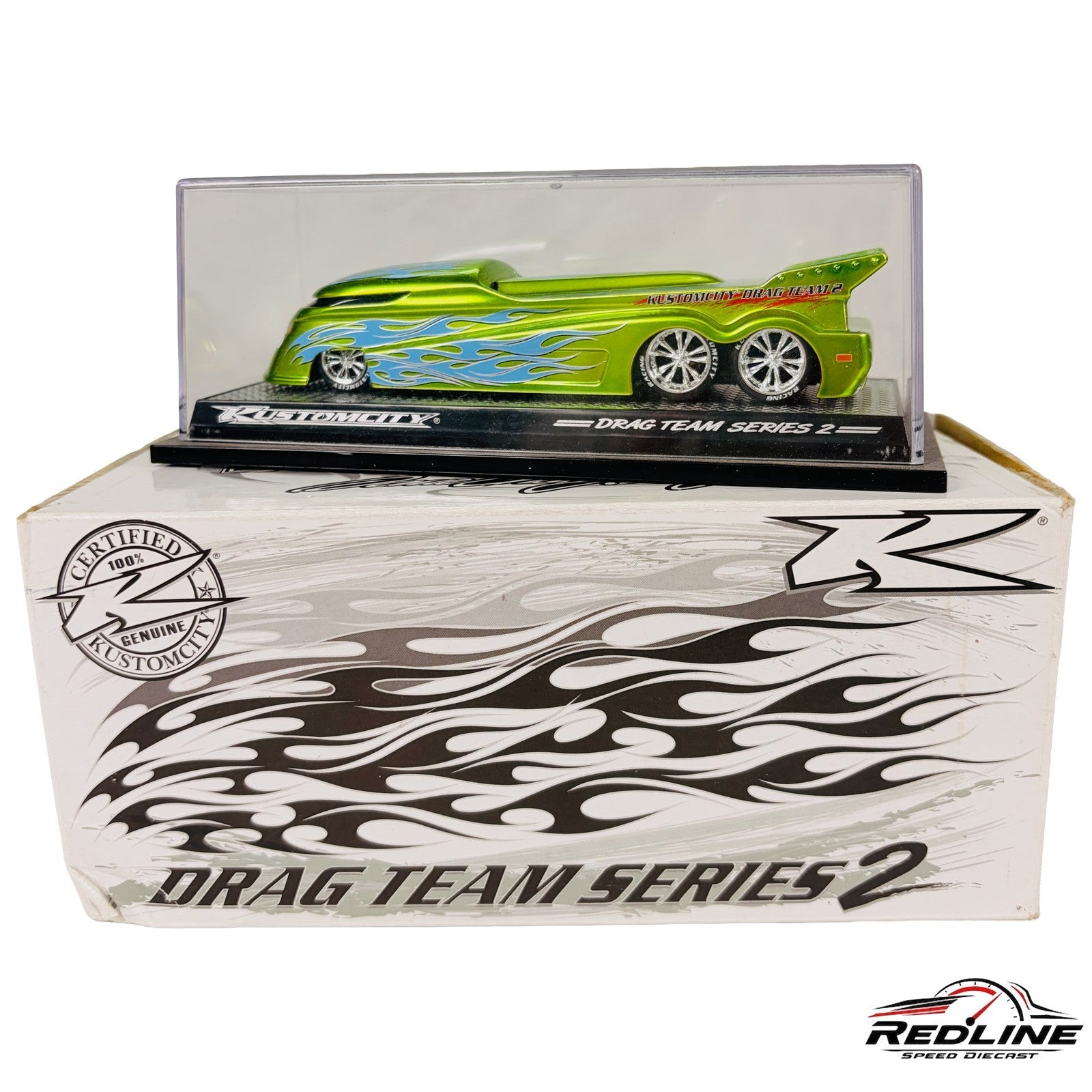 RARE Kustomcity Dave Chang Design Drag Bus OVER-CHROME SERIES "LIMEY"1:64 D3