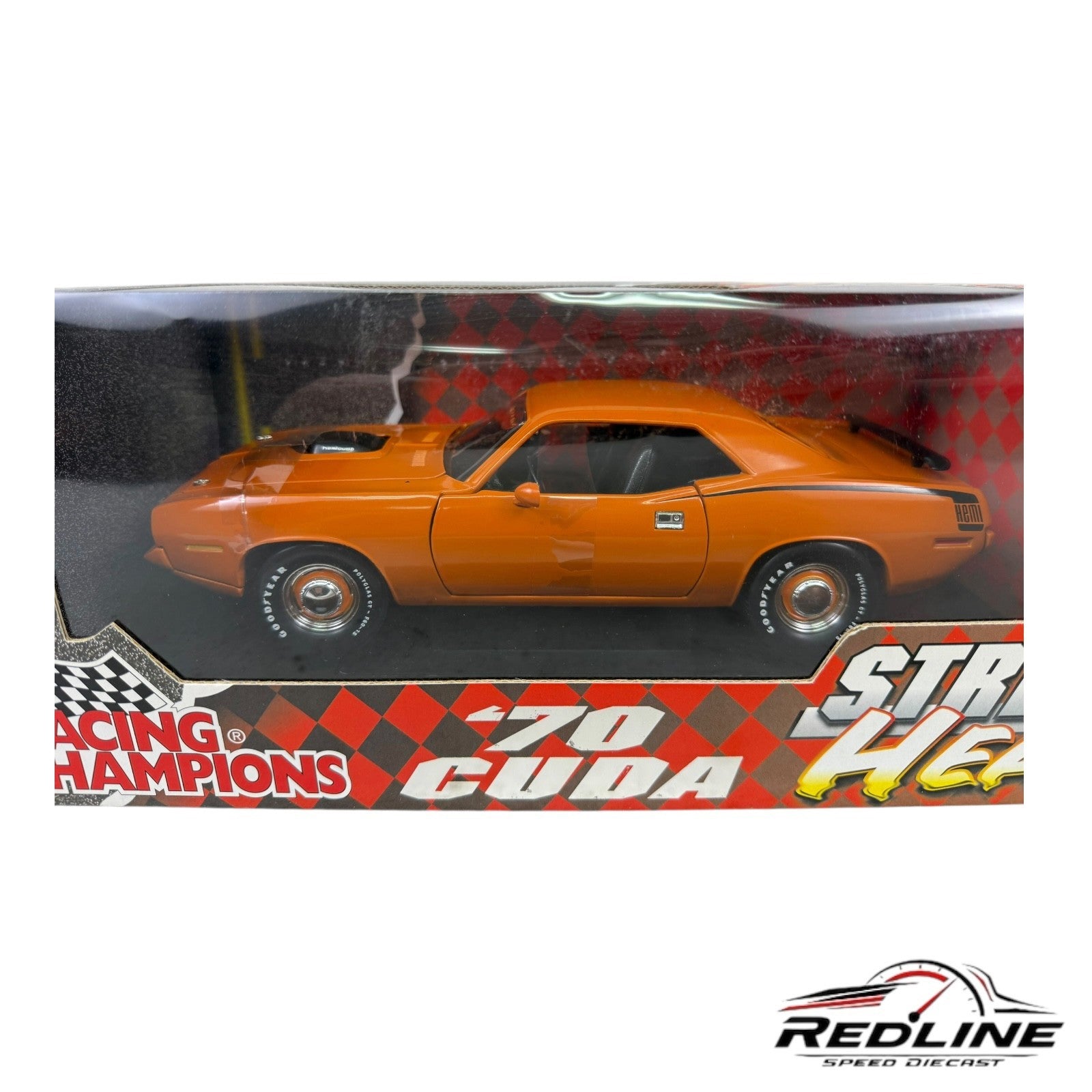 🇺🇸🇺🇸Racing Champions 1970 Hemi Cuda Orange Street Heat 1:18 B2🇺🇸🇺🇸