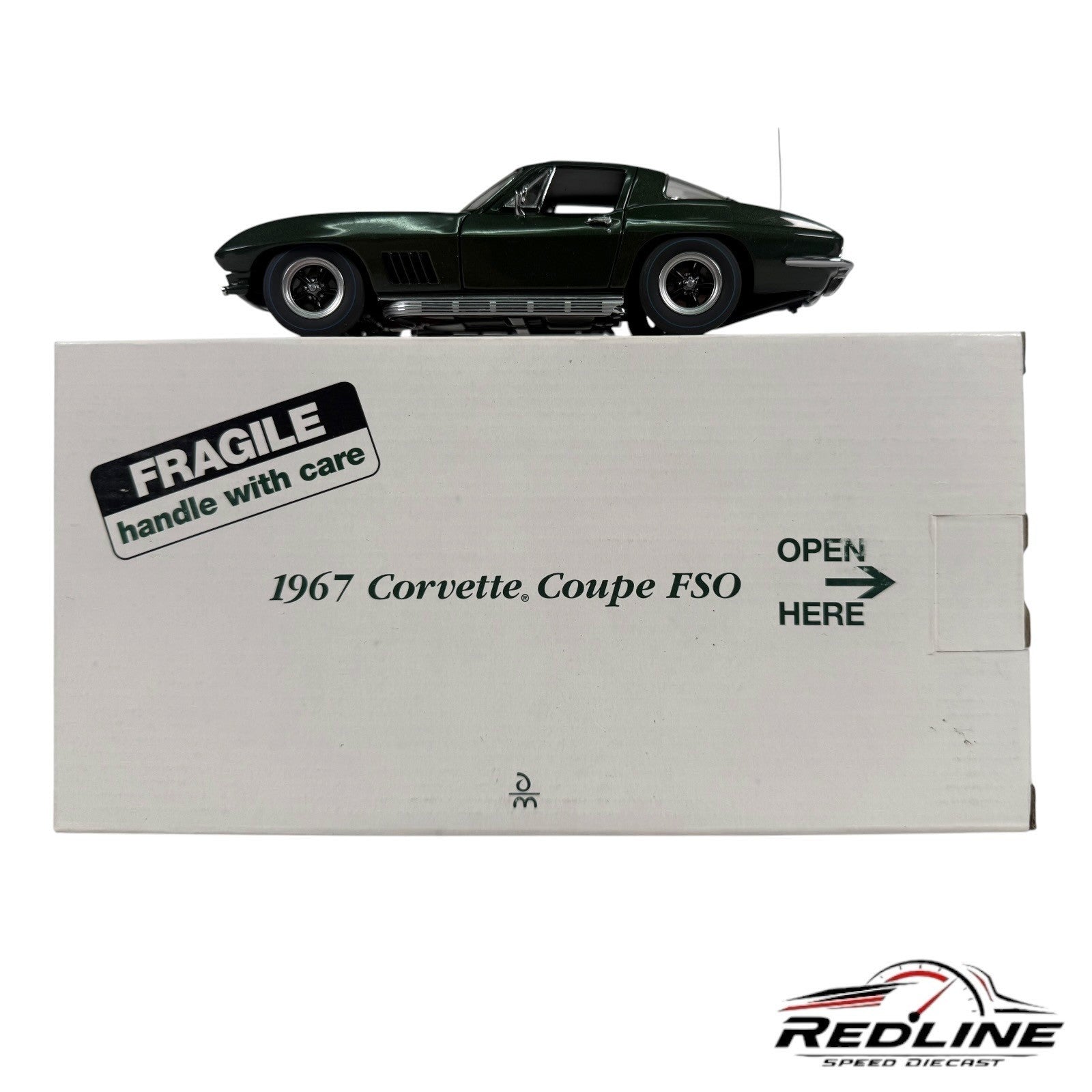 🏁Danbury Mint 1967 Chevrolet Corvette Coupe FSO Green 1:24 C2🏁