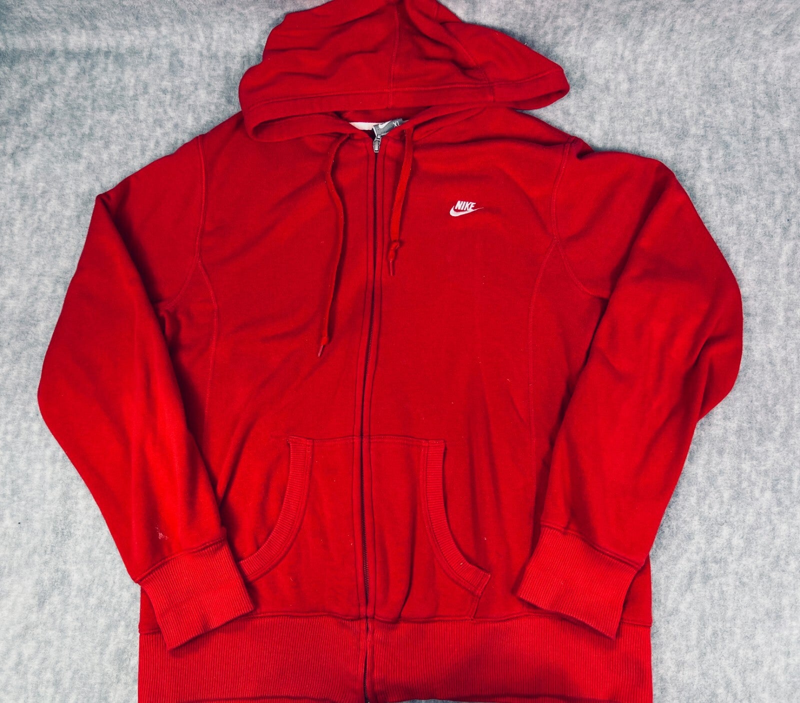 🔥🔥🔥Vintage Nike Zip UpRed Hoodie Sweatshirt Mens Size X-Large🔥🔥🔥