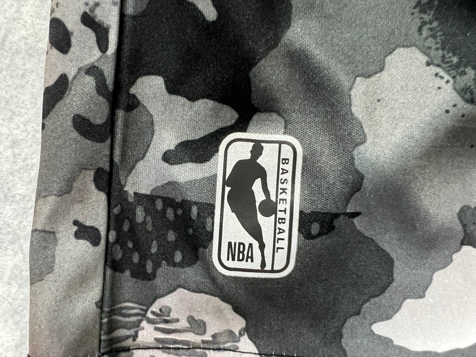 NBA Camouflage Shorts Size Medium (32-34” Waist) Camo Gray Drawstring Shorts