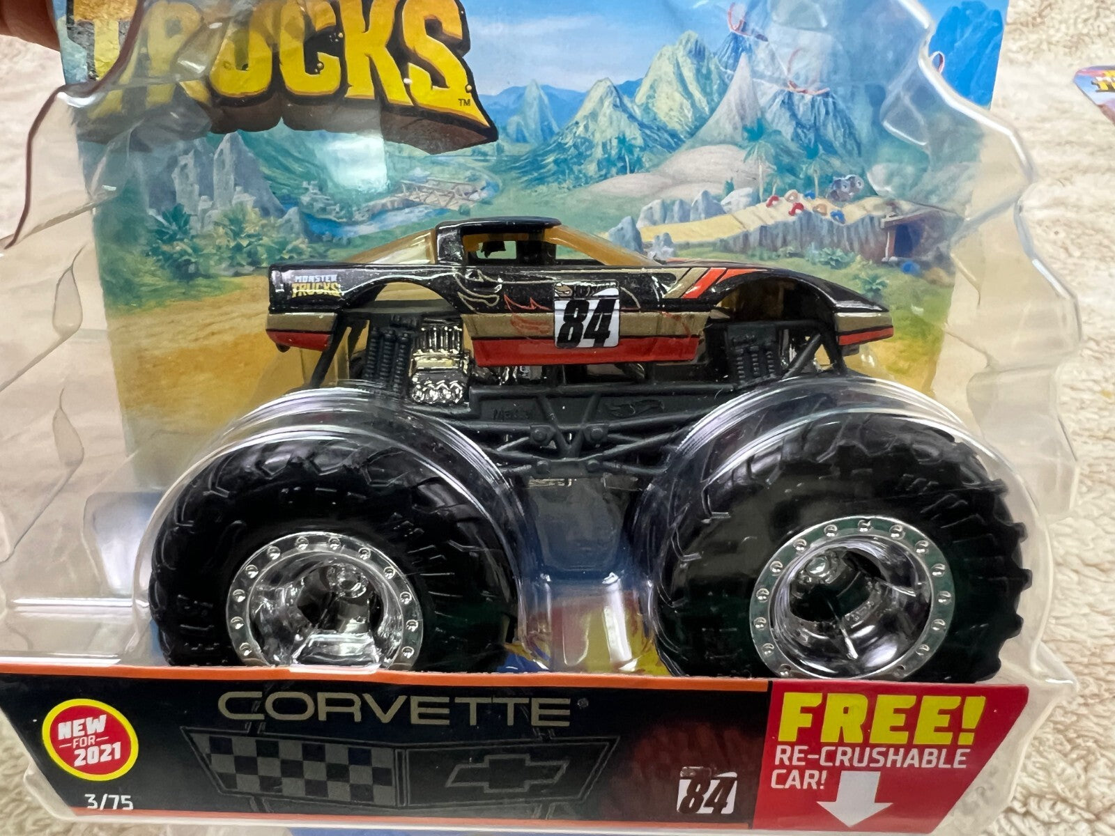 🔥🔥🔥Hot Wheels  Monster Trucks Fan Favorites #2/6 Corvette #GTH58  S-8🔥🔥🔥