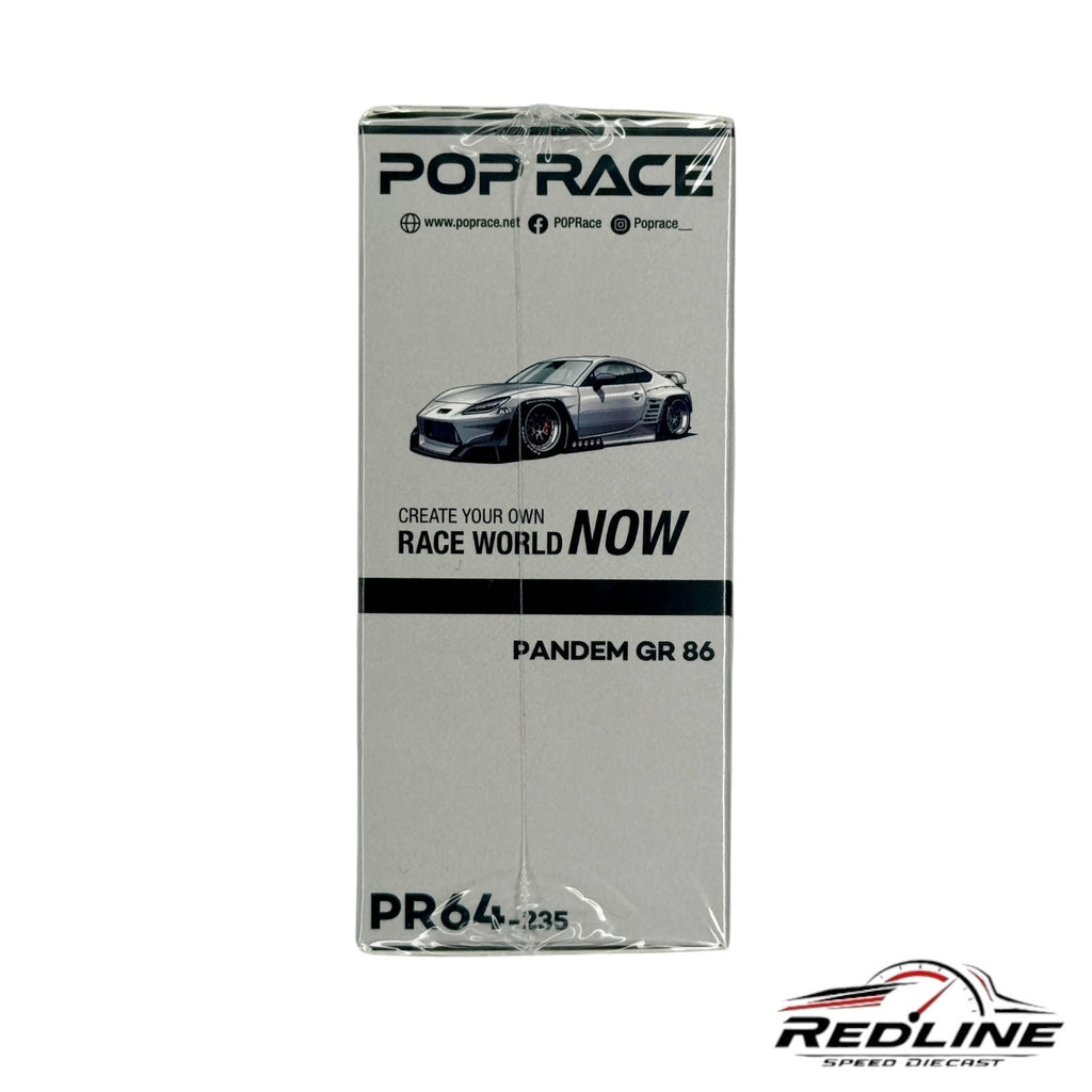 🎌🎌Pop Race Toyota Pandem GR 86 Silver 1:64 Scale Diecast Car H17🎌🎌