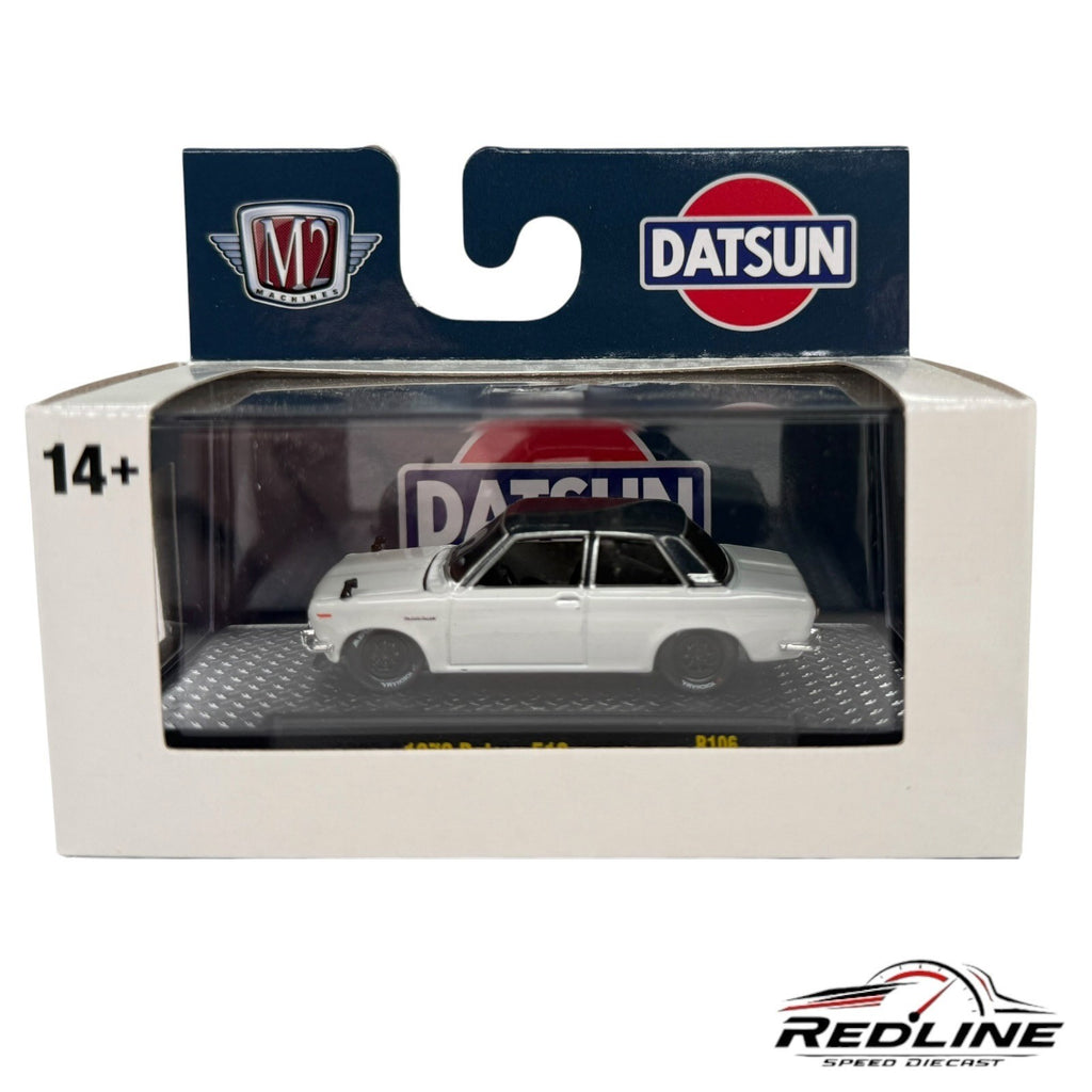 M2 Machines 1:64 1970 Datsun 510 White R106 25-110 H1